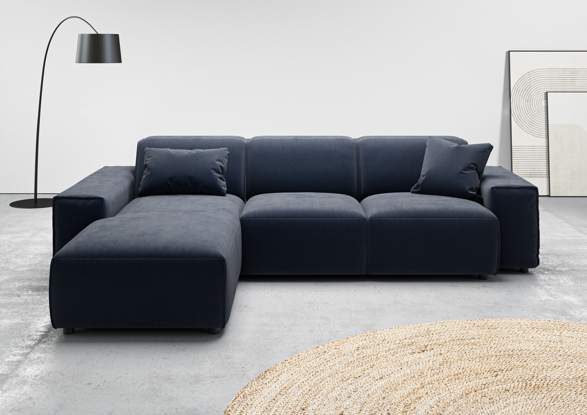 andas Ecksofa »Glimminge L-Form auch in Breitcord, Feincord + Easy care-Bezug,«, Breite 264, Zierkissen