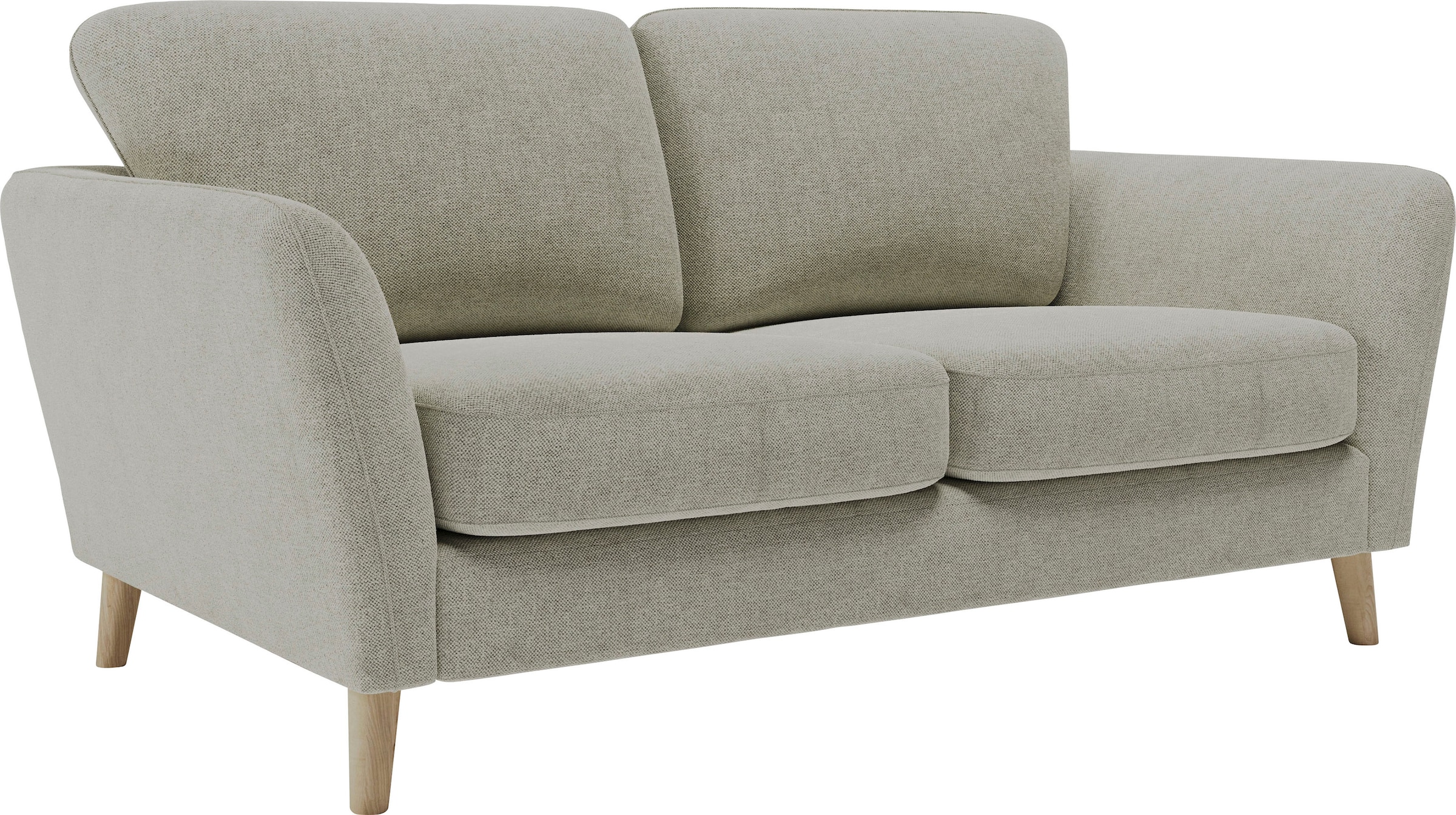 Home affaire 2-Sitzer »MARSEILLE Kompaktsofa 170 cm, Cord, Flachgewebe, Struktur, Webstoff«, Massivholzbeine Eiche, Landhausstil, Wellenunterfederung