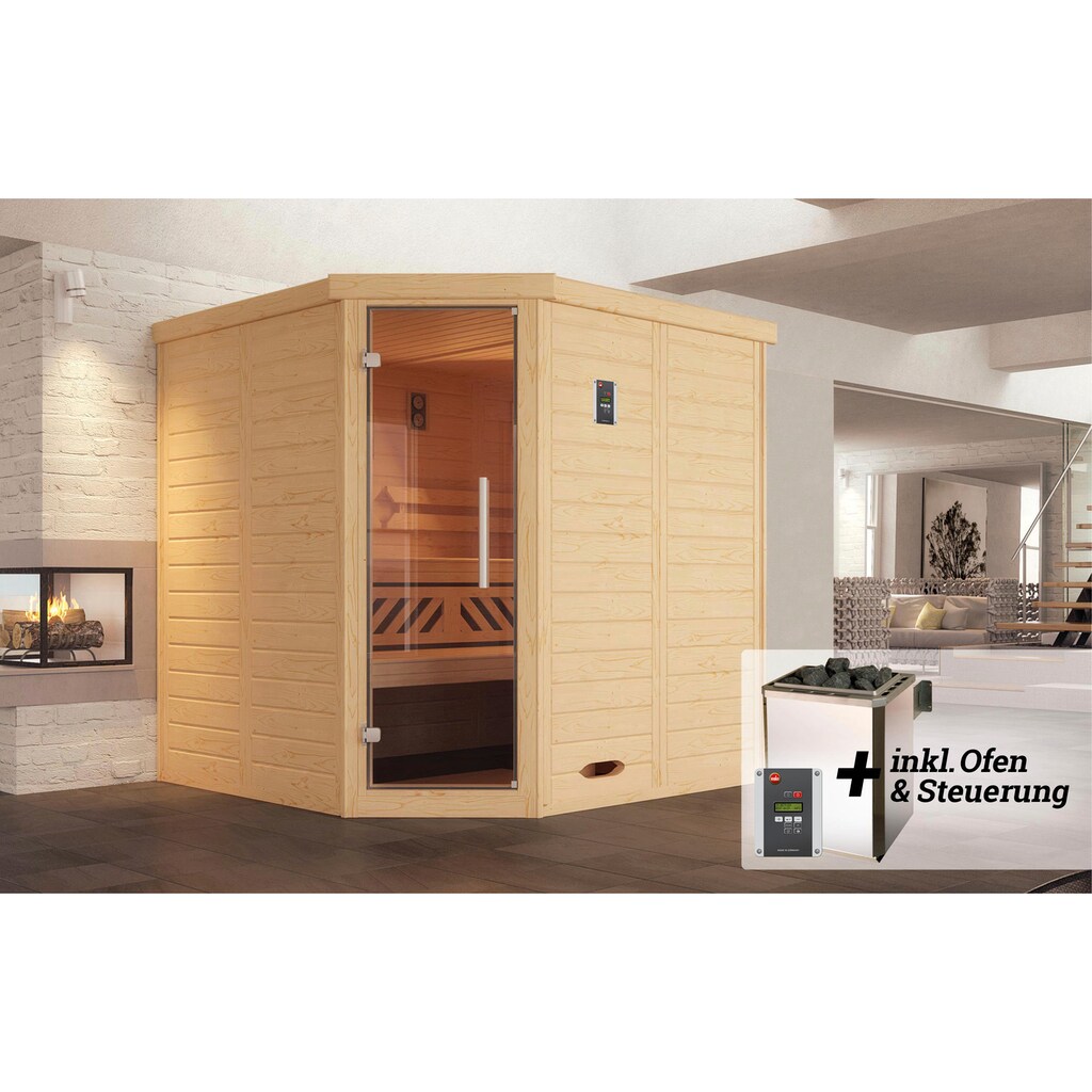 weka Sauna »Kemi«, (Set), 7,5 kW-Ofen mit digitaler Steuerung