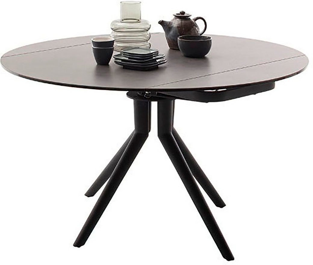 MCA furniture Esstisch »RUBIKON Vierfußtisch 90-135 cm«, (Einzelstück), Keramik, Metall, Längsseitenauszug, ausziehbar, 13 mm
