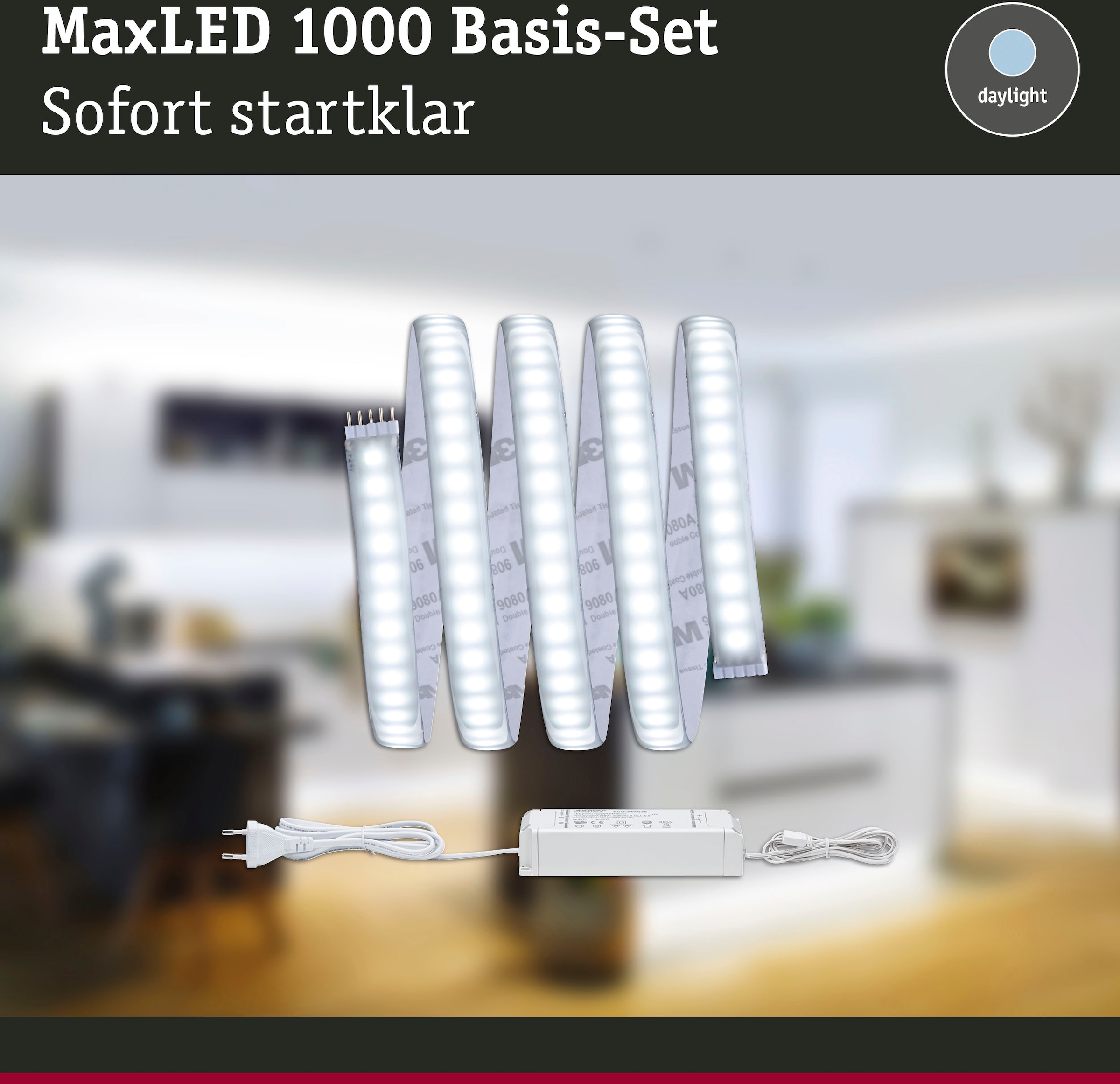 Paulmann LED-Streifen »MaxLED 1000 Basisset 1,5m Tageslichtweiß IP44 17W 1650lm beschichtet«, 1 St.-flammig