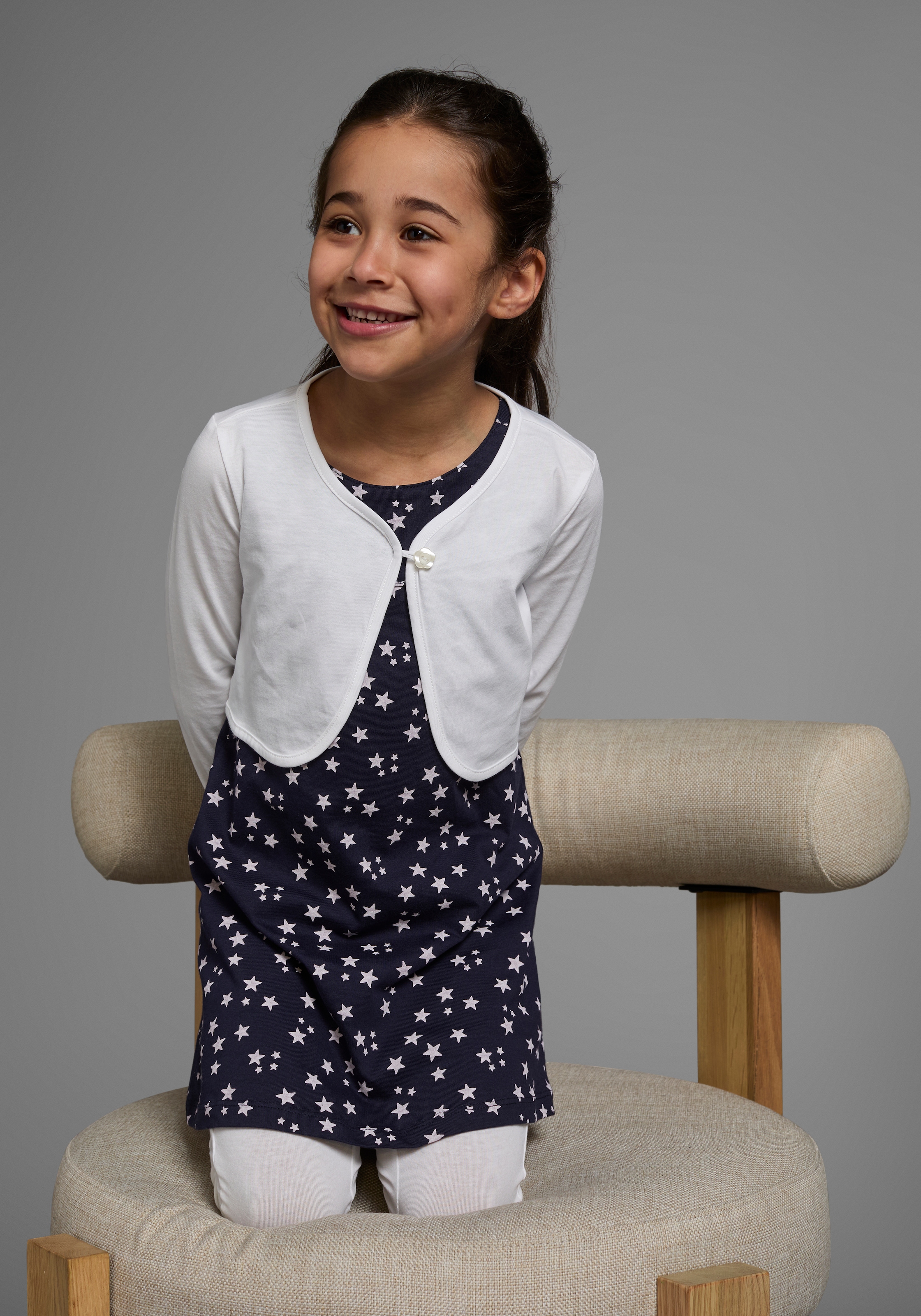 KIDSWORLD Bolero, Kleid & Leggings, (Set), mit Sternchendruck