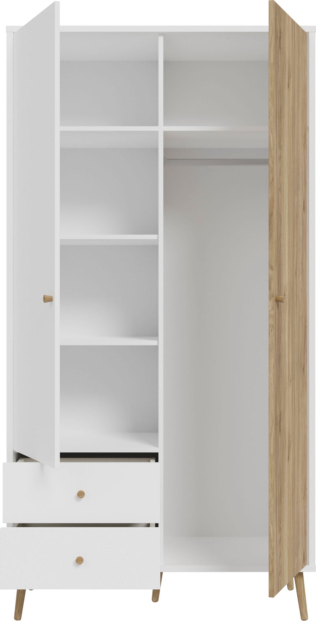 FORTE Drehtürenschrank »Harllson EasyKlix by Forte«, Montage von Korpus und Türen ohne Werkzeug oder Schrauben