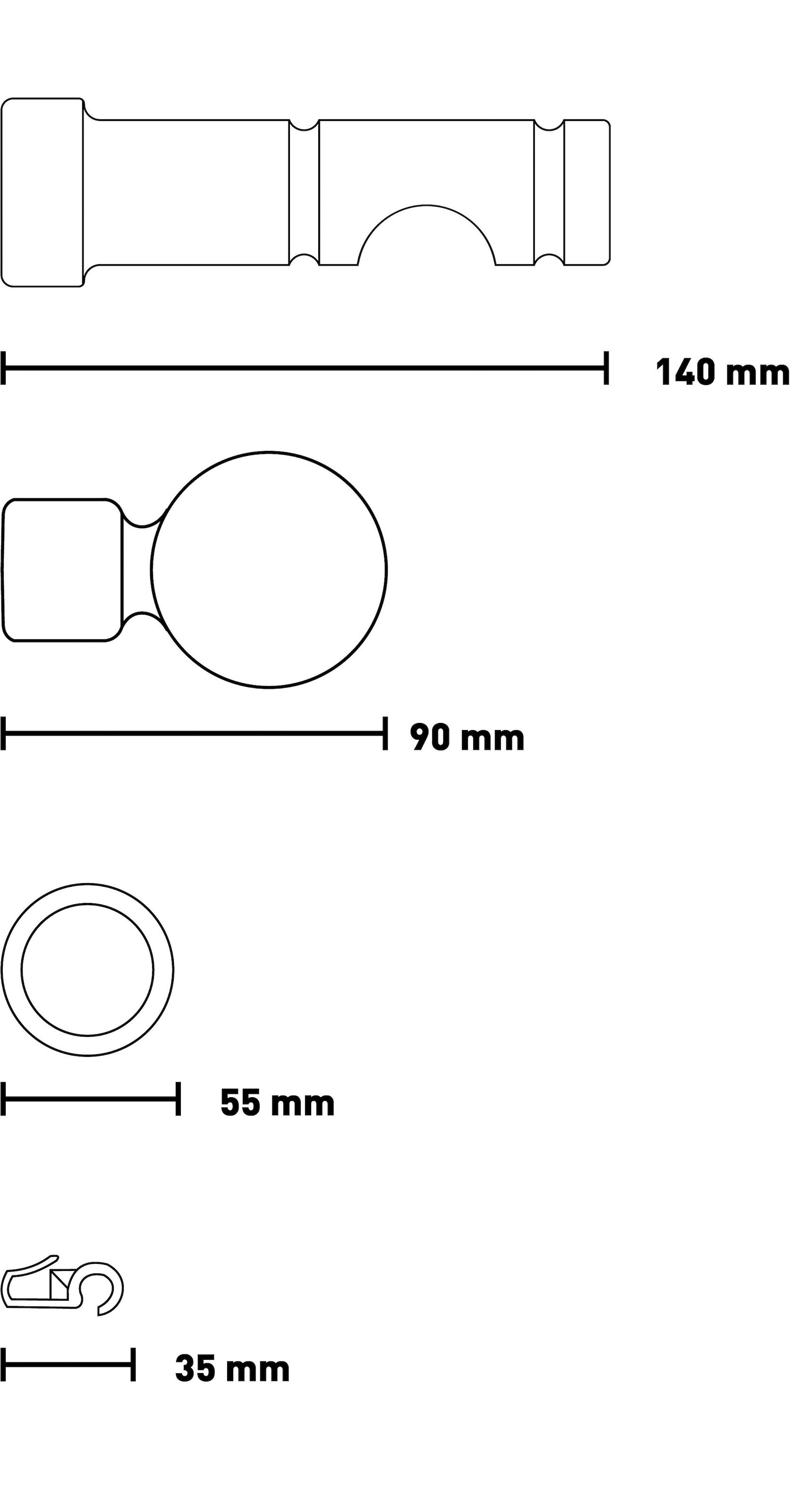 SN DECO GROUP Gardinenstange »Giro« 1 läufig-läufig Fixmaß 28 mm, Holz, verschiedenen Längen und Farben, Komplettset