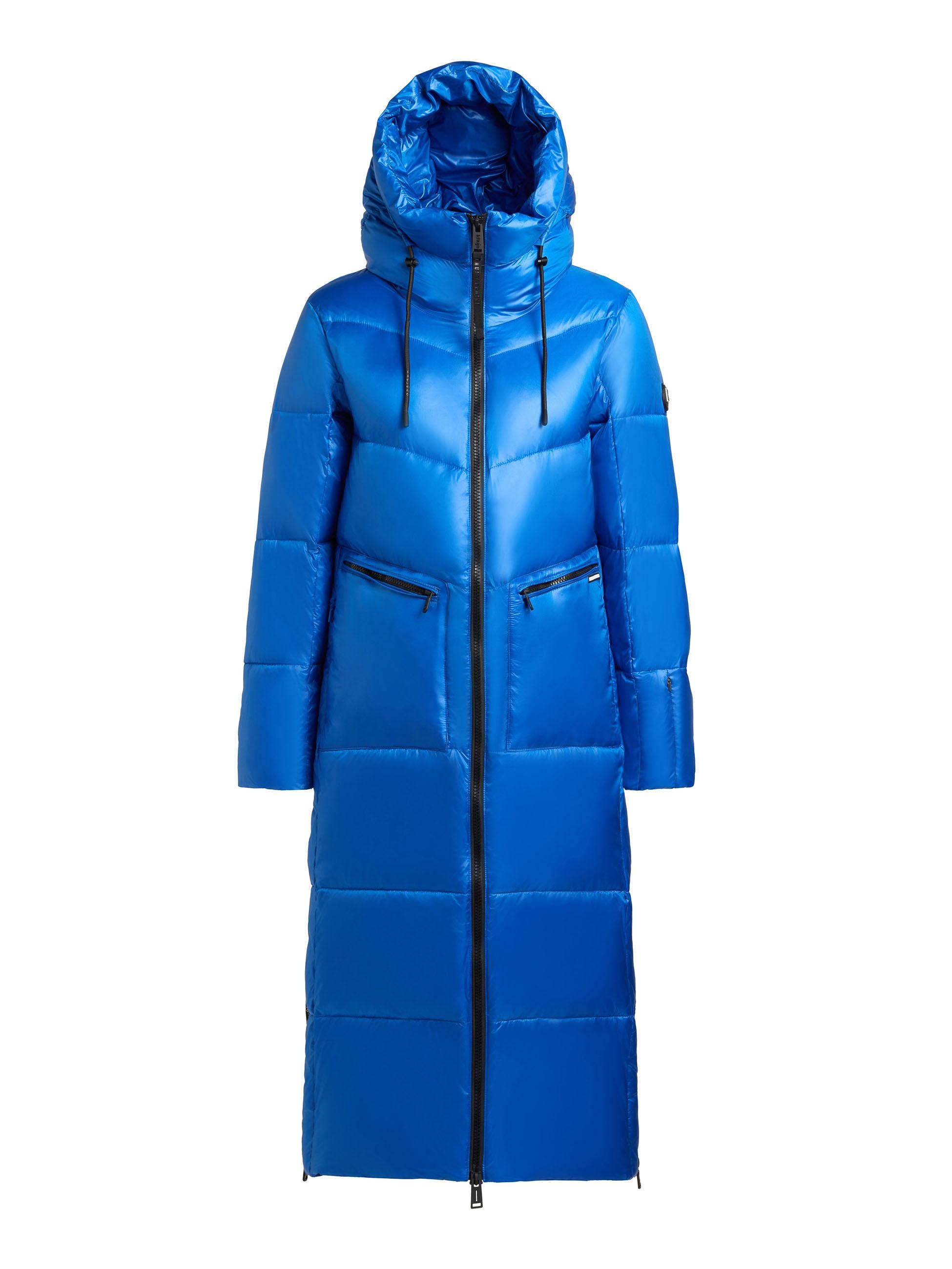 khujo, Damen, Steppmantel »Steppmantel Tonia«, Royal Blue, S, Royal Blue, Extralanger Damen Mantel mit verstellbarer Kapuze