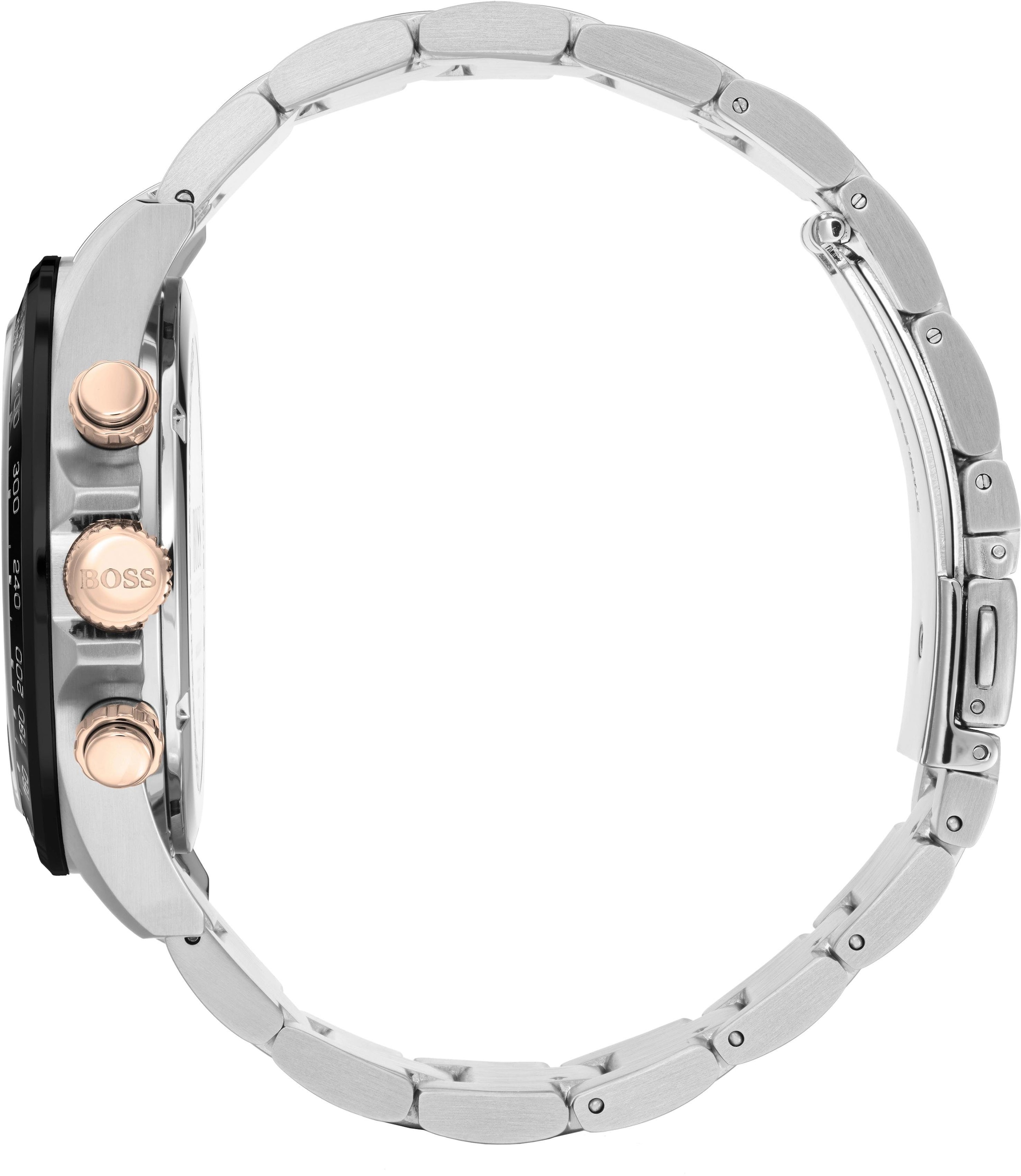 BOSS Chronograph »HERO«, Quarzuhr, Herrenuhr, Armbanduhr, Stoppfunktion, Edelstahlarmband