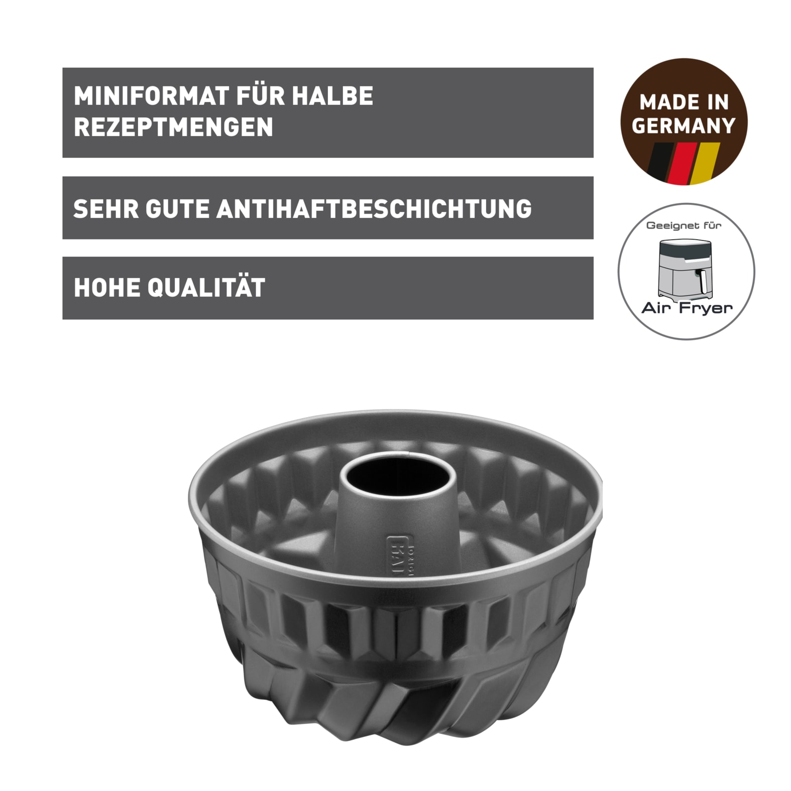 Kaiser Backformen Gugelhupfform »Inspiration« Mini Napfkuchen/Topfkuchen/Aschkuchen/Gugelhupf, antihaftbeschichtet