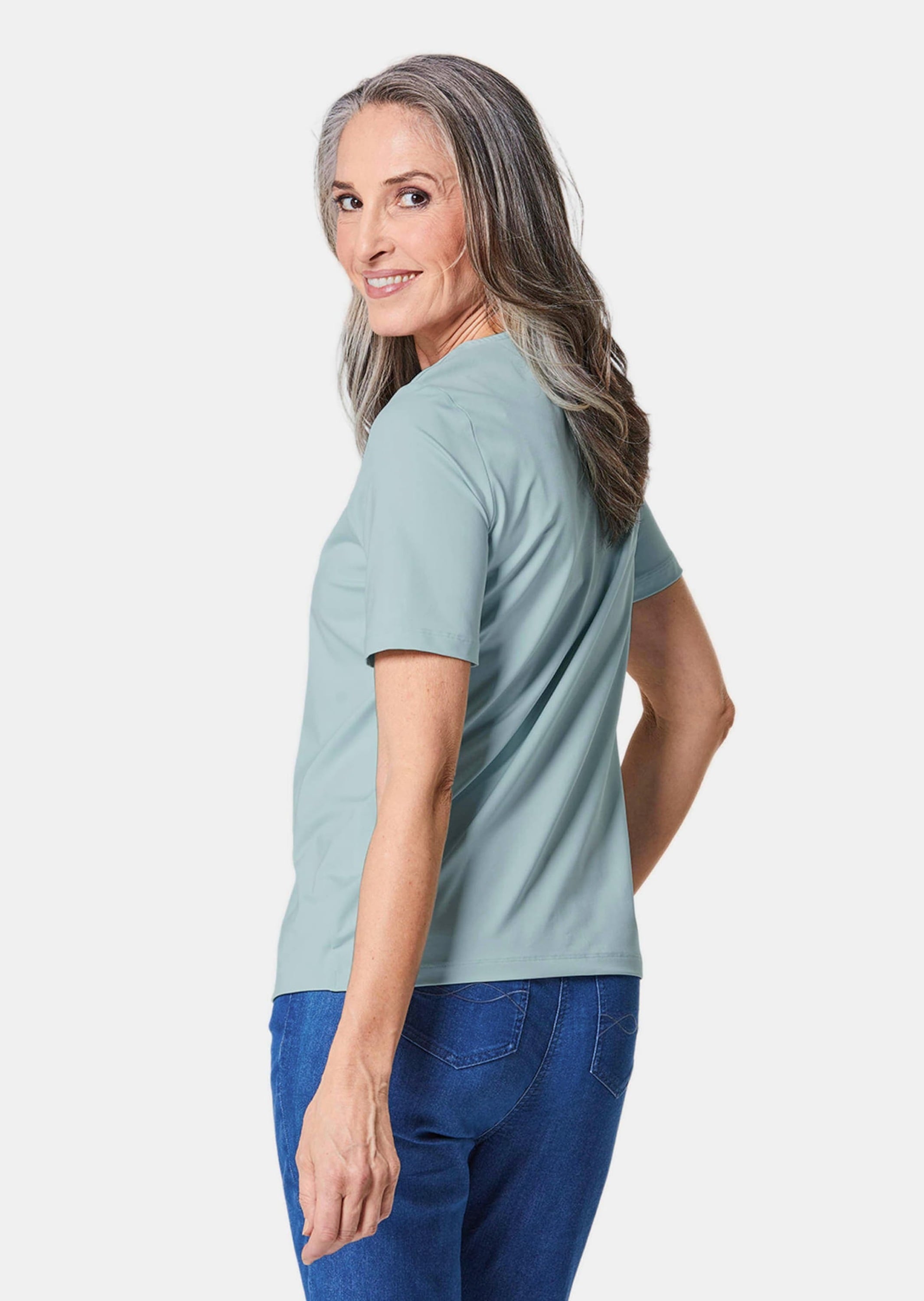 GOLDNER Langarm-Poloshirt »Shirt Gepflegtes Shirt in formstabiler Ware«