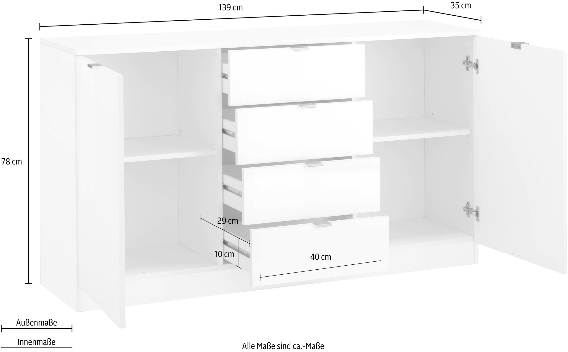 borchardt Möbel Kommode »Jella«, Breite 139 cm auf Rechnung kaufen
