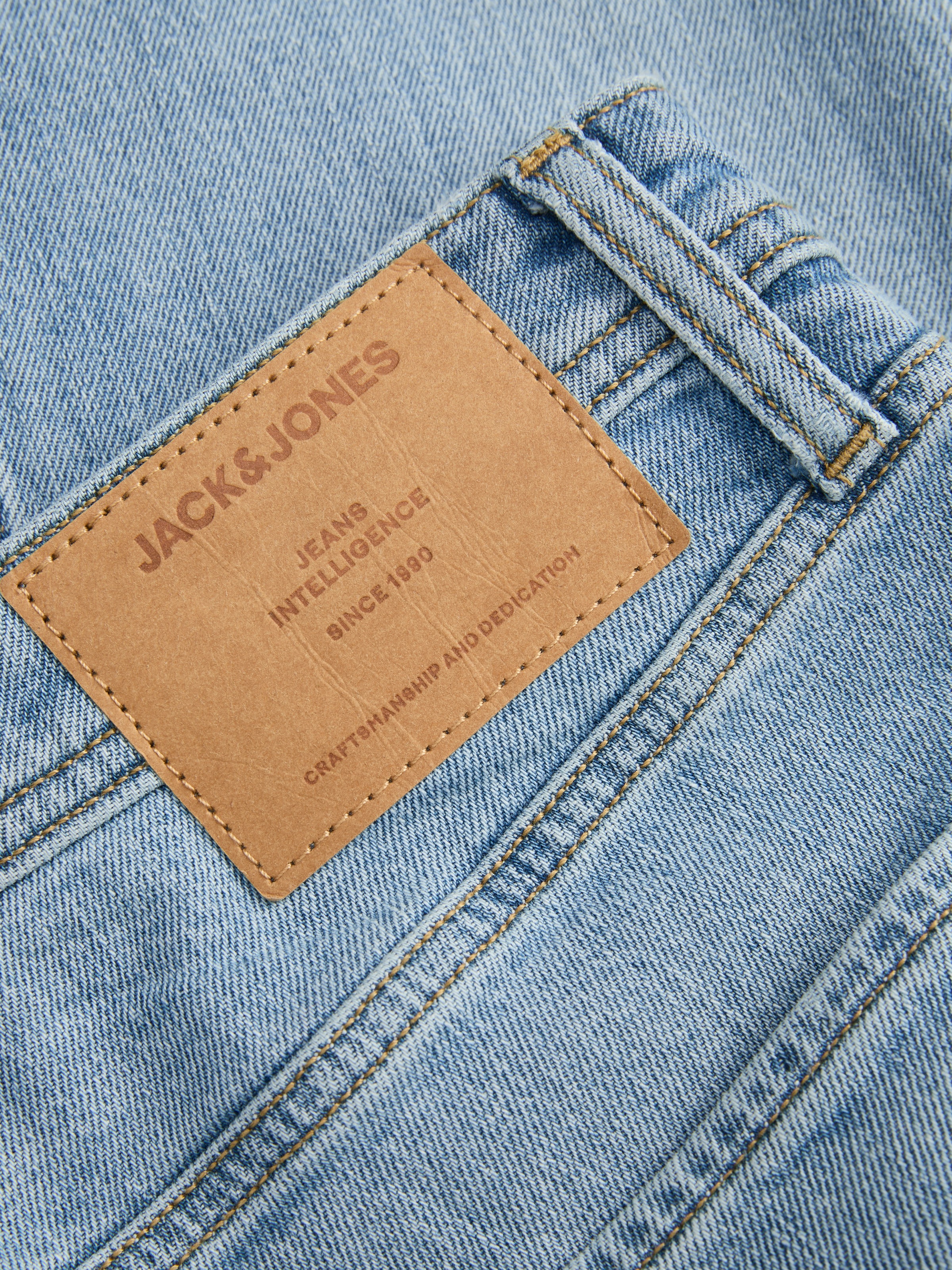 Jack & Jones Regular-fit-Jeans »JJICLARK im Used-Look, Stretchkomfort und niedrige Leibhöhe« mit Abriebeffekten