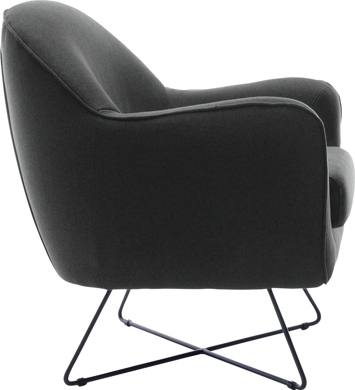 TRENDMANUFAKTUR Sessel »Evora, Loungesessel, Designsessel«, in zeitlosem Stil mit modernem Metallgestell