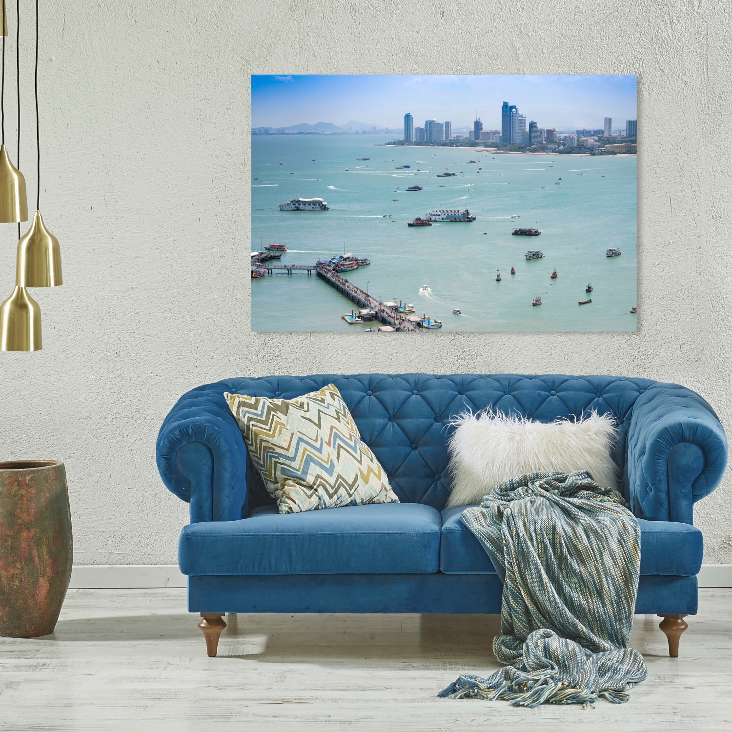 queence Acrylglasbild »Hafen« Elemente der Architektur | Gebäude | Skyline | Städte Fine Art-Print in Galeriequalität