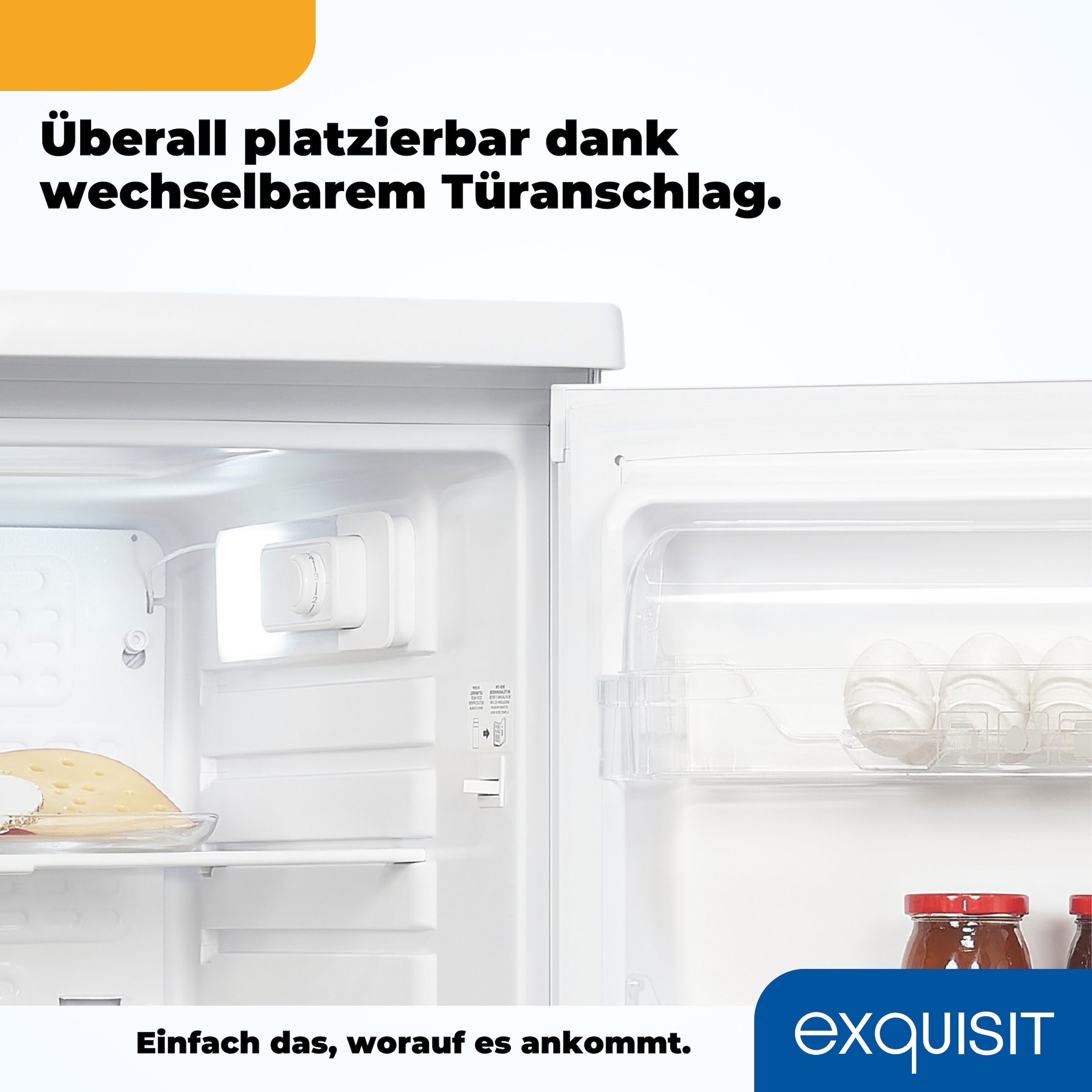 exquisit Vollraumkühlschrank »KS16-V-040D« 85 cm hoch 55 cm breit 126 Liter Nutzinhalt, Leiser Betrieb, Energieeffizienzklasse D