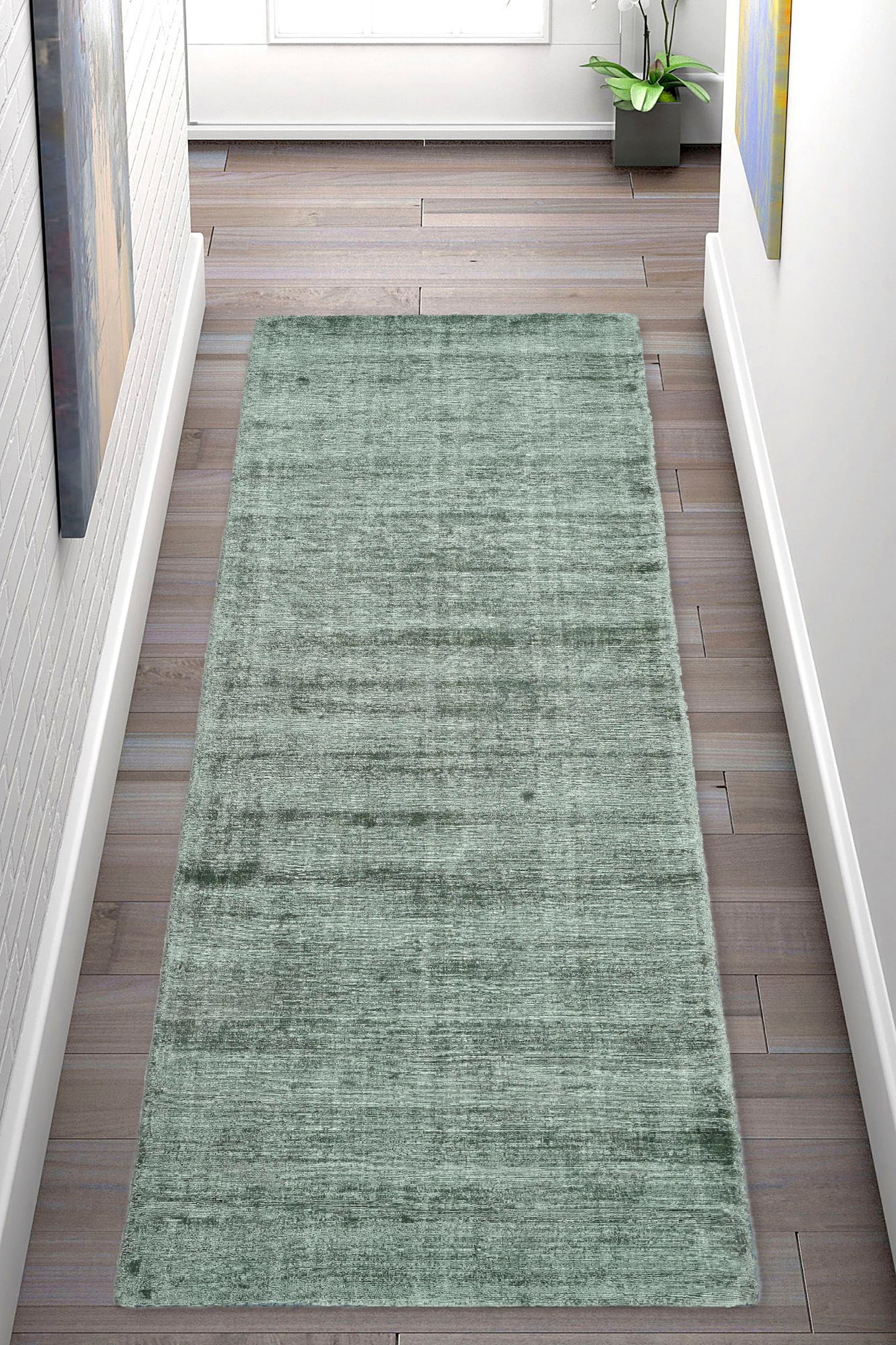 my home Läufer »Shirley, handgewebter Viskose-Teppich, farblich changierend«, rechteckig, 12 mm Höhe, Läufer, Brücke, Handweb Teppich, Wohnzimmer, Flur