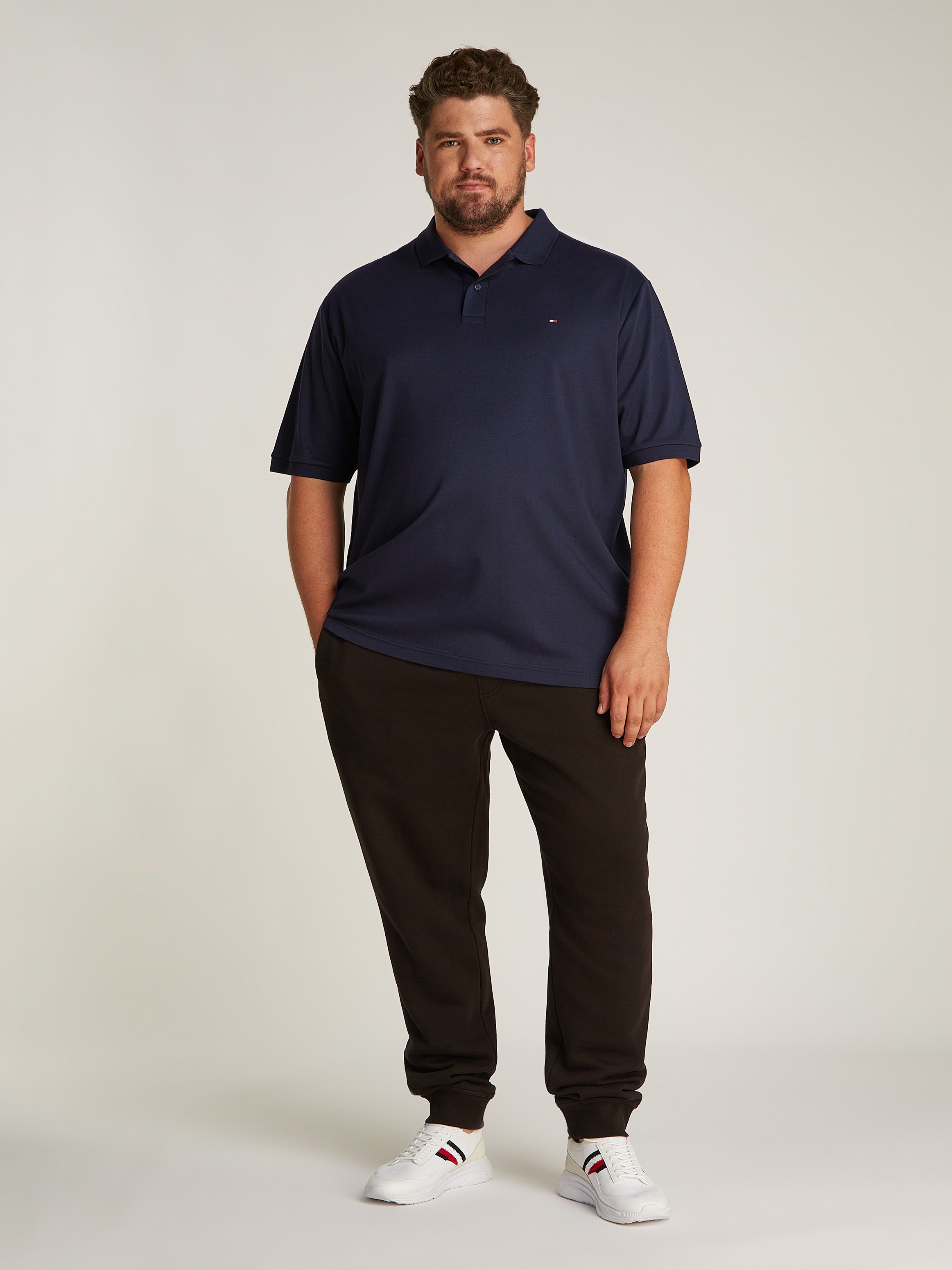 Tommy Hilfiger Big & Tall Poloshirt »BT-LIQUID COTTON ESSENTIAL POL-B«, in Großen Größen, Logostickerei