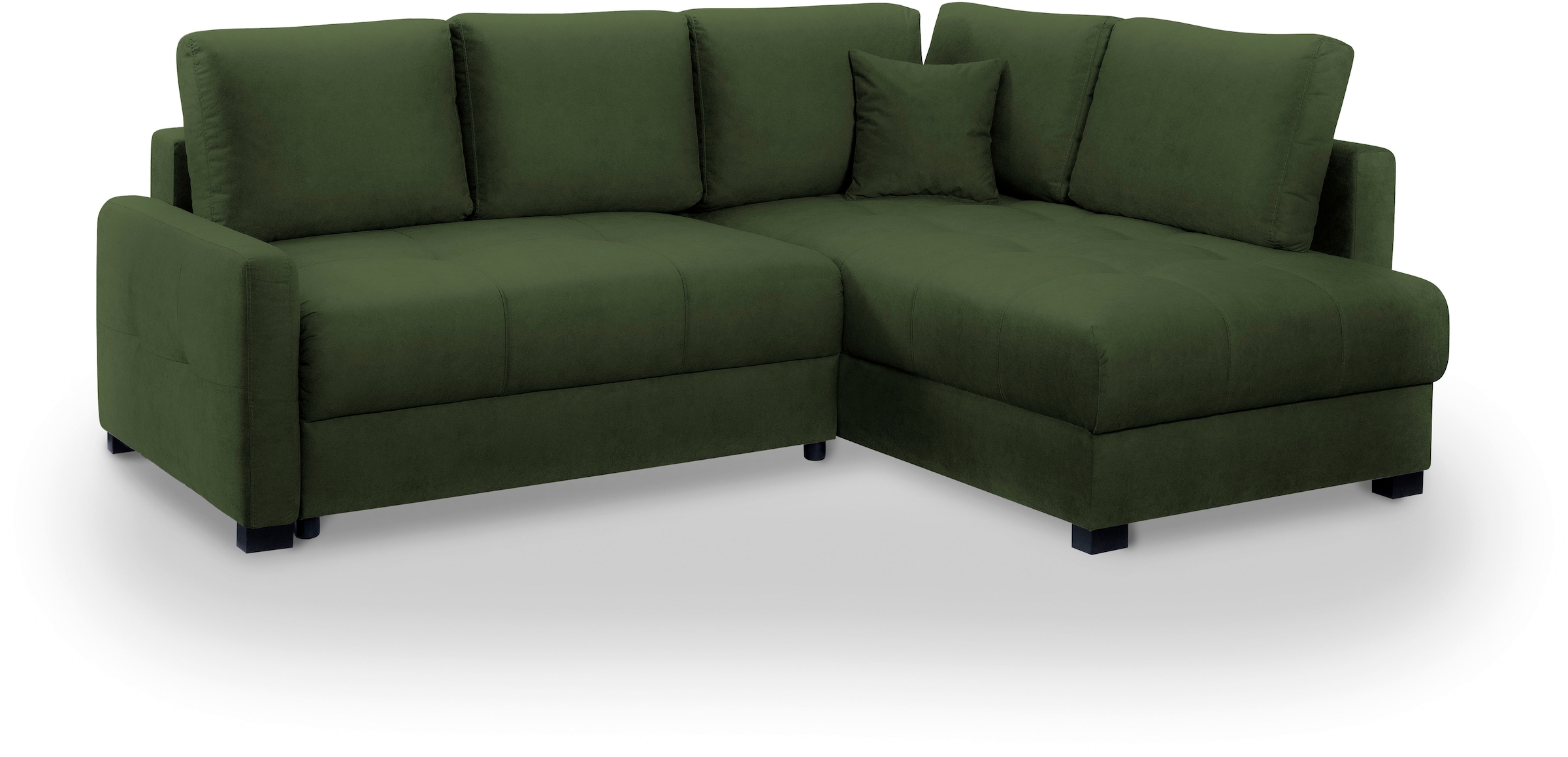 exxpo - sofa fashion Ecksofa »Chester, Boxspring Federkern-Polsterung für bequemeren Sitzkomfort«, L-Form, schmale Armlehnen, Bettfunktion u. Bettkasten