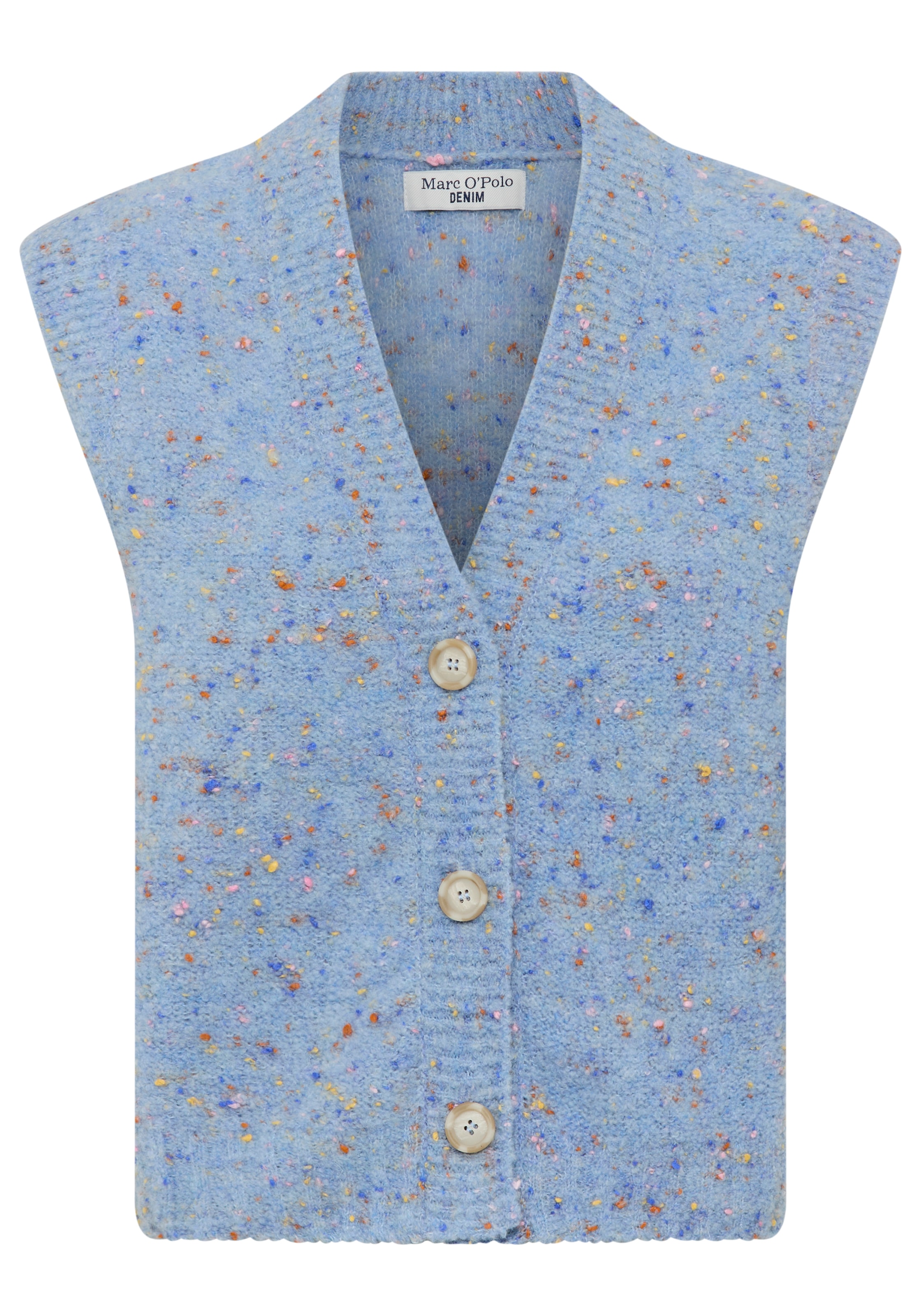 Marc O'Polo DENIM Strickweste ärmelloser Bouclé-Cardigan regular fit aus Schurwolle-Viskose-Mix