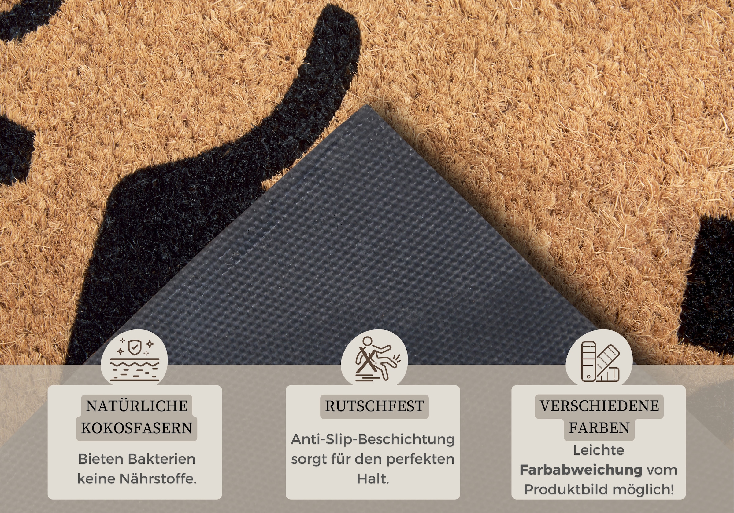 HANSE Home Fußmatte »Mix Mats  Kokos Welcome Madafakas, Türmatte« rechteckig 15 mm Höhe Kokos, Schmutzfangmatte, Outdoor, Rutschfest, Innen, Kokosmatte, Flur