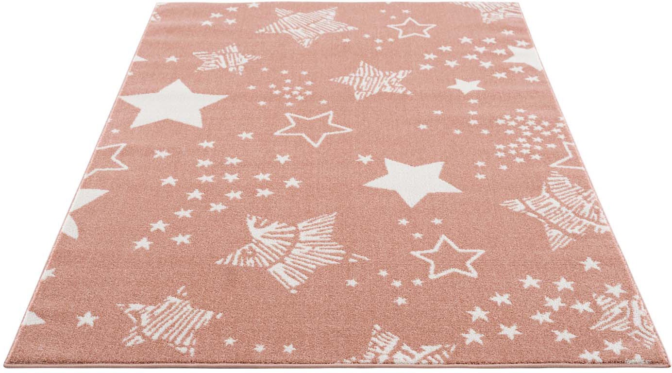 Carpet City Kinderteppich »Anime9387«, rechteckig, 11 mm Höhe, Sternen-Teppich, Weicher Flor, Pflegeleicht, Kinderzimmer