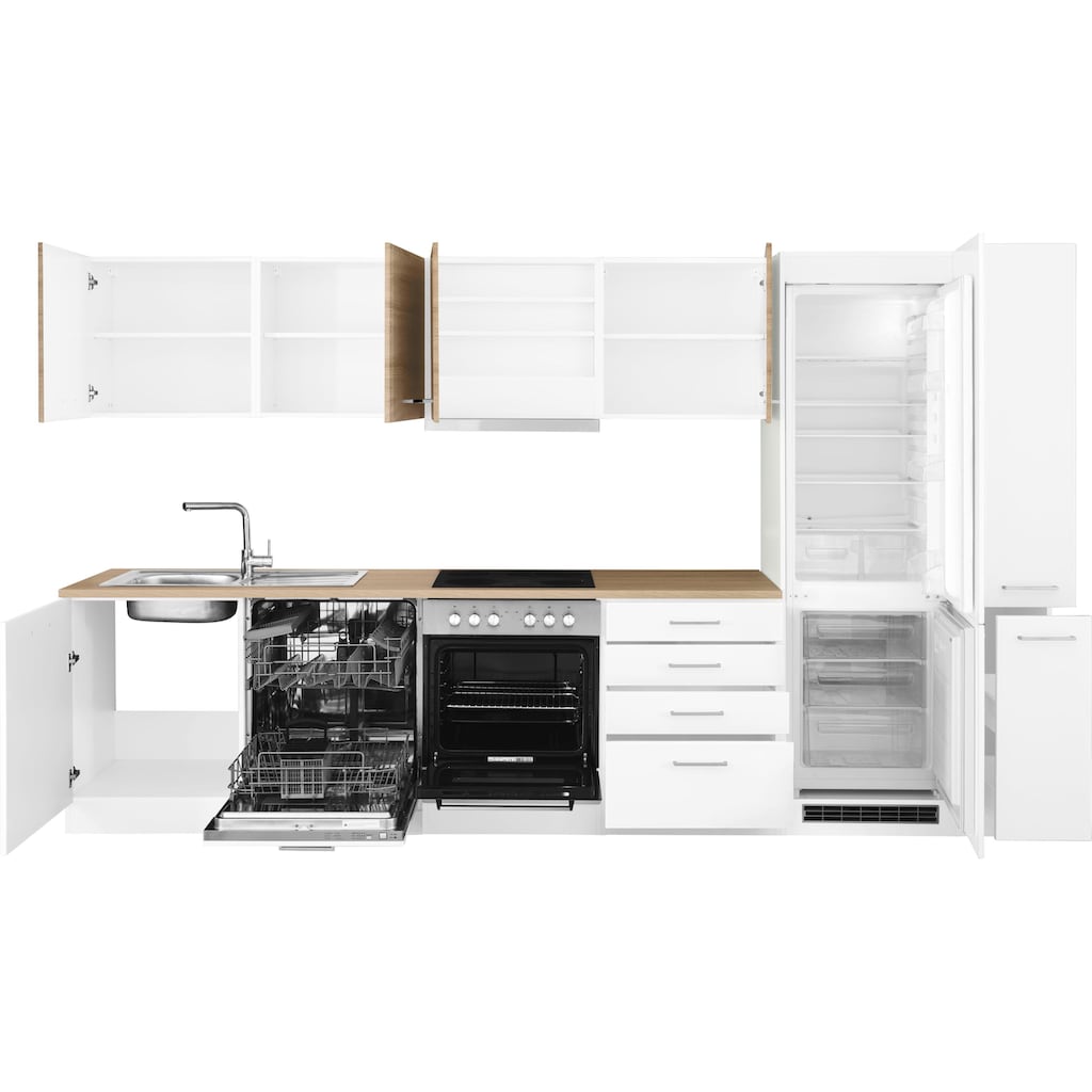 HELD MÖBEL Küchenzeile »Visby«, mit E-Geräten, Breite 330 cm