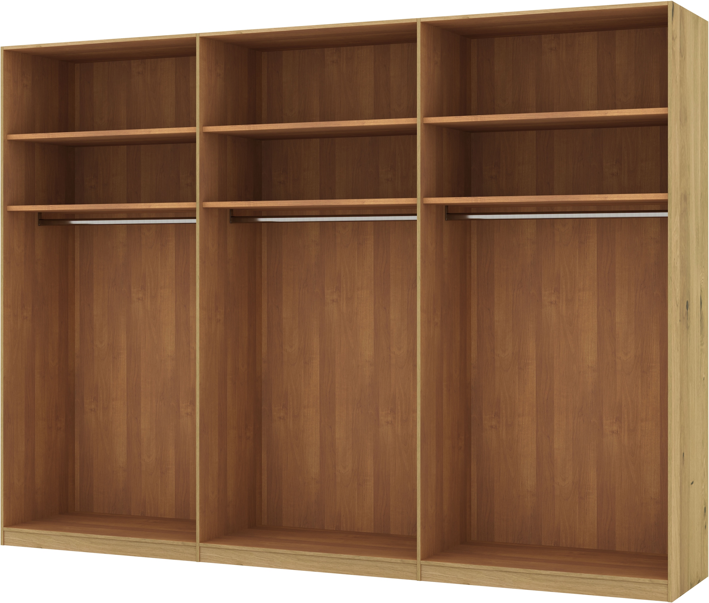 Musterring Drehtürenschrank »Savona, Kleiderschrank, Schrank, Garderobe, teilmassiv Eiche«, (mit Türdämpfern, mit Spiegel oder Glas, extra Böden, MADE IN GERMANY), Türen in Bianco-Eiche massiv, Spiegel-/Glastüren, verschiedene Größen