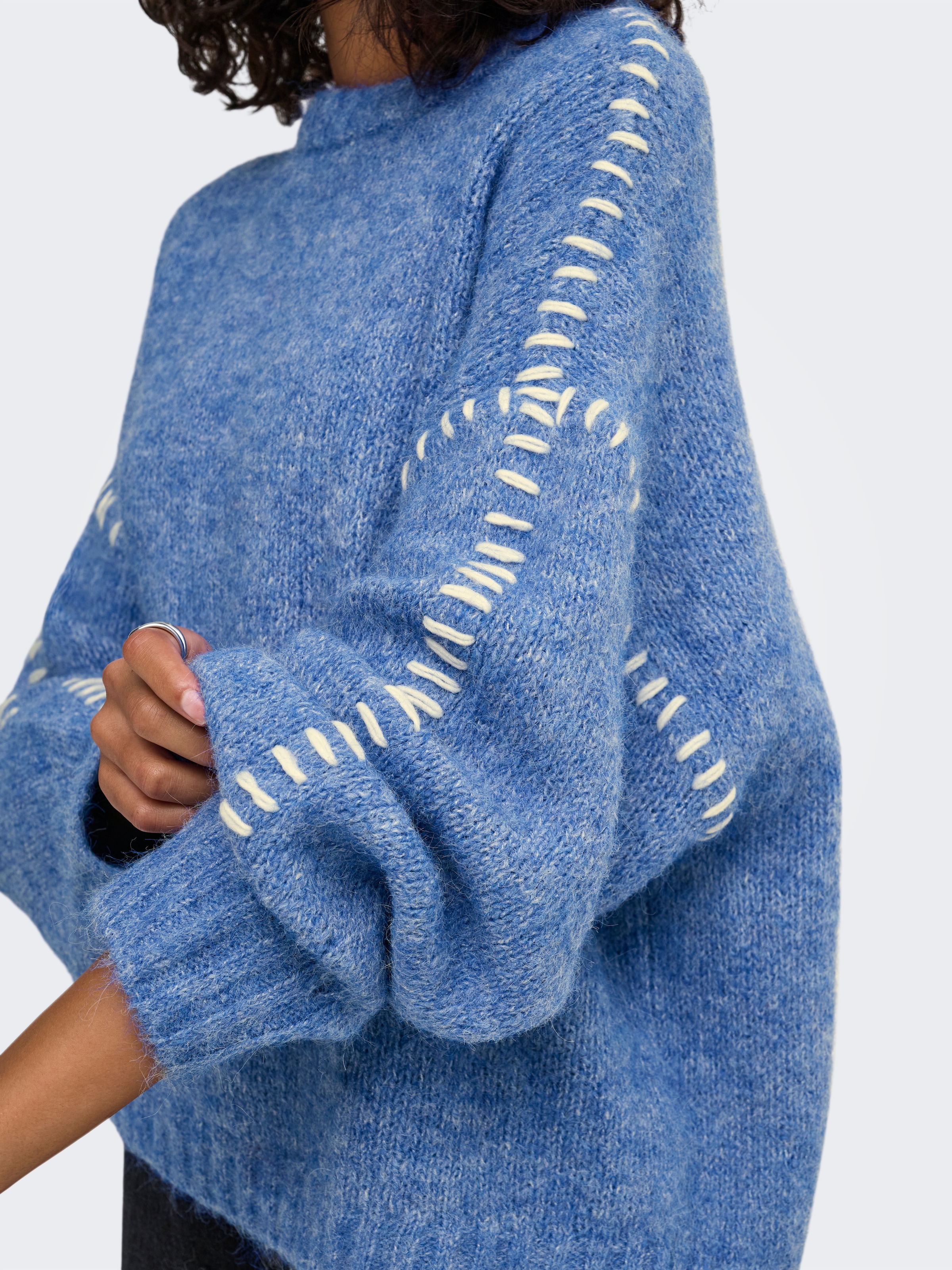 JDY Rundhalspullover »JDYZOEY LIFE L/S ON STITCH PULL KNT NOOS« mit dekorativen Ziernähten