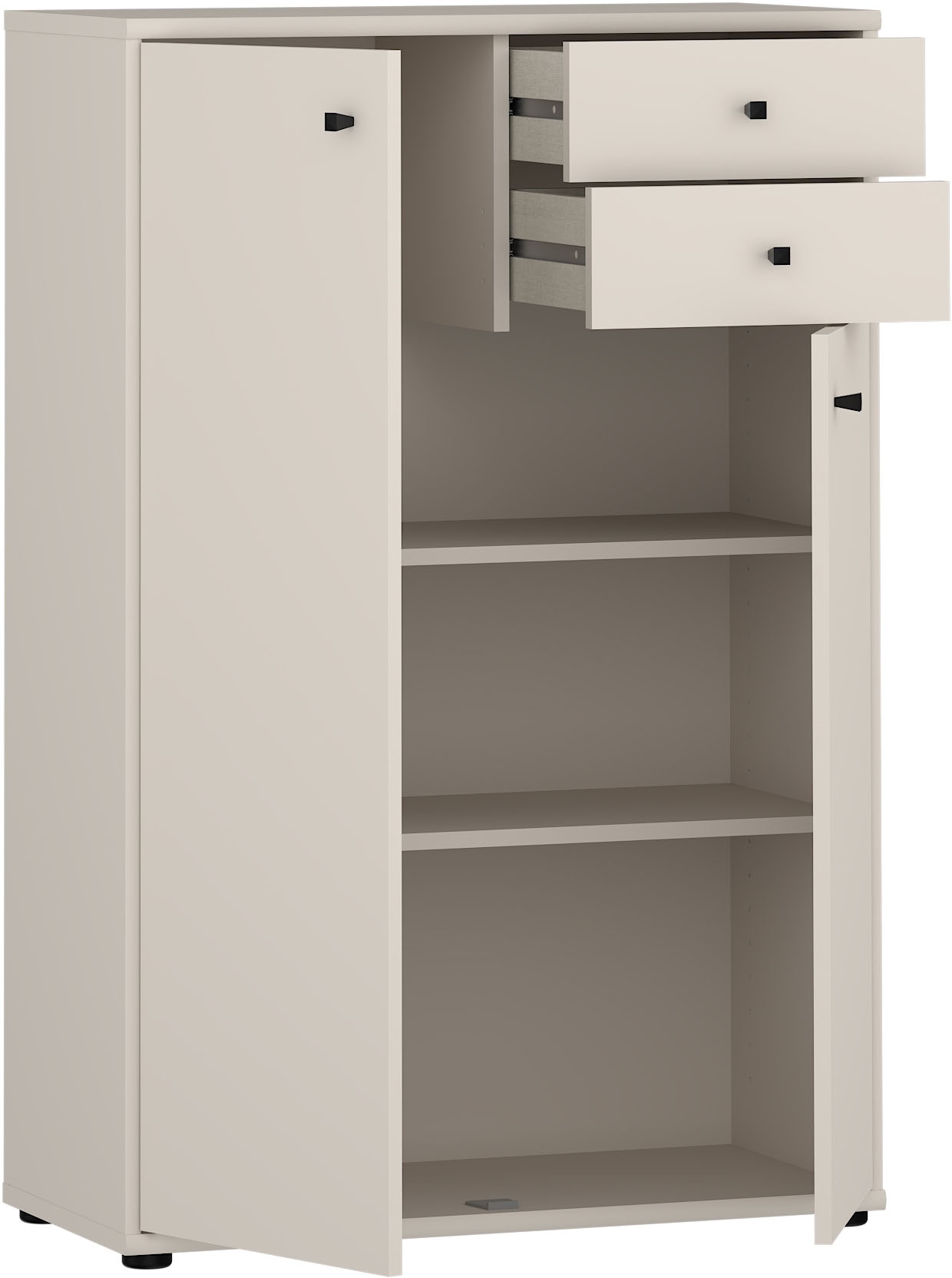 FORTE Kommode »Tempra, Kommode, 2 Türen, 2 Schubkästen, viel Stauraum« B/H/T 73,7/111,1/34,8 cm