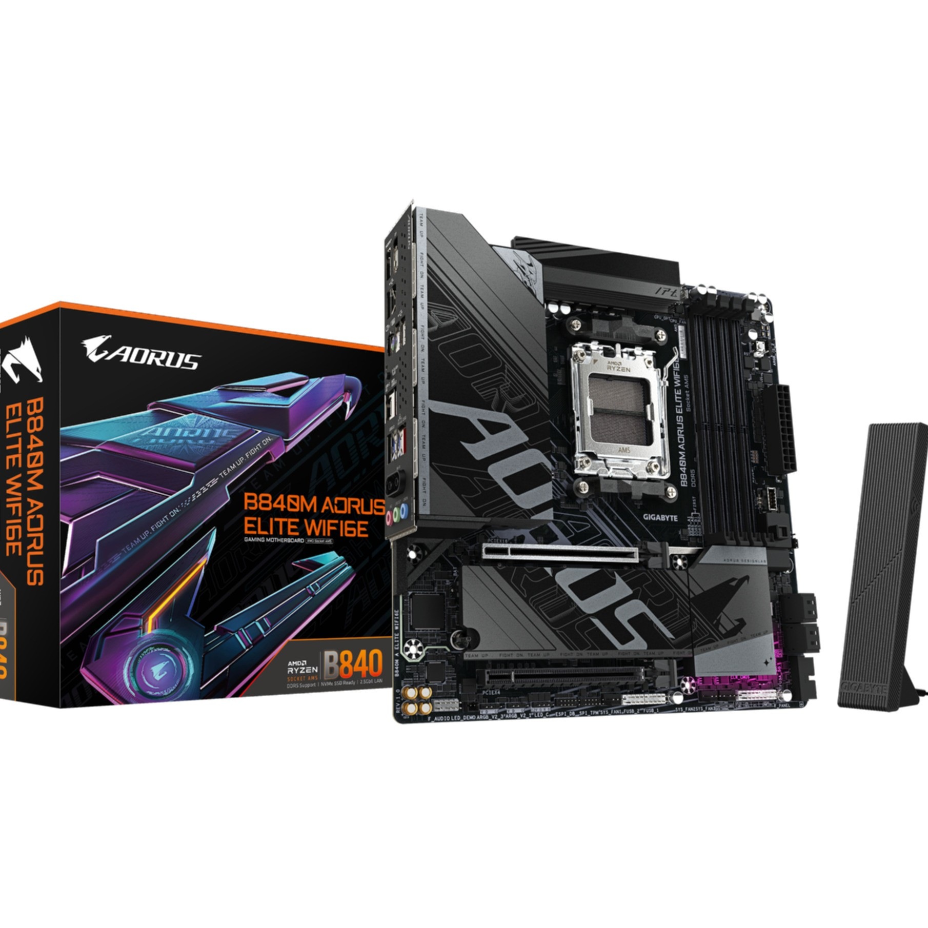Gigabyte Mainboard »B840M AORUS ELITE WIFI6E Mainboard – AMD Ryzen 9000 Prozessoren, 10+2+«