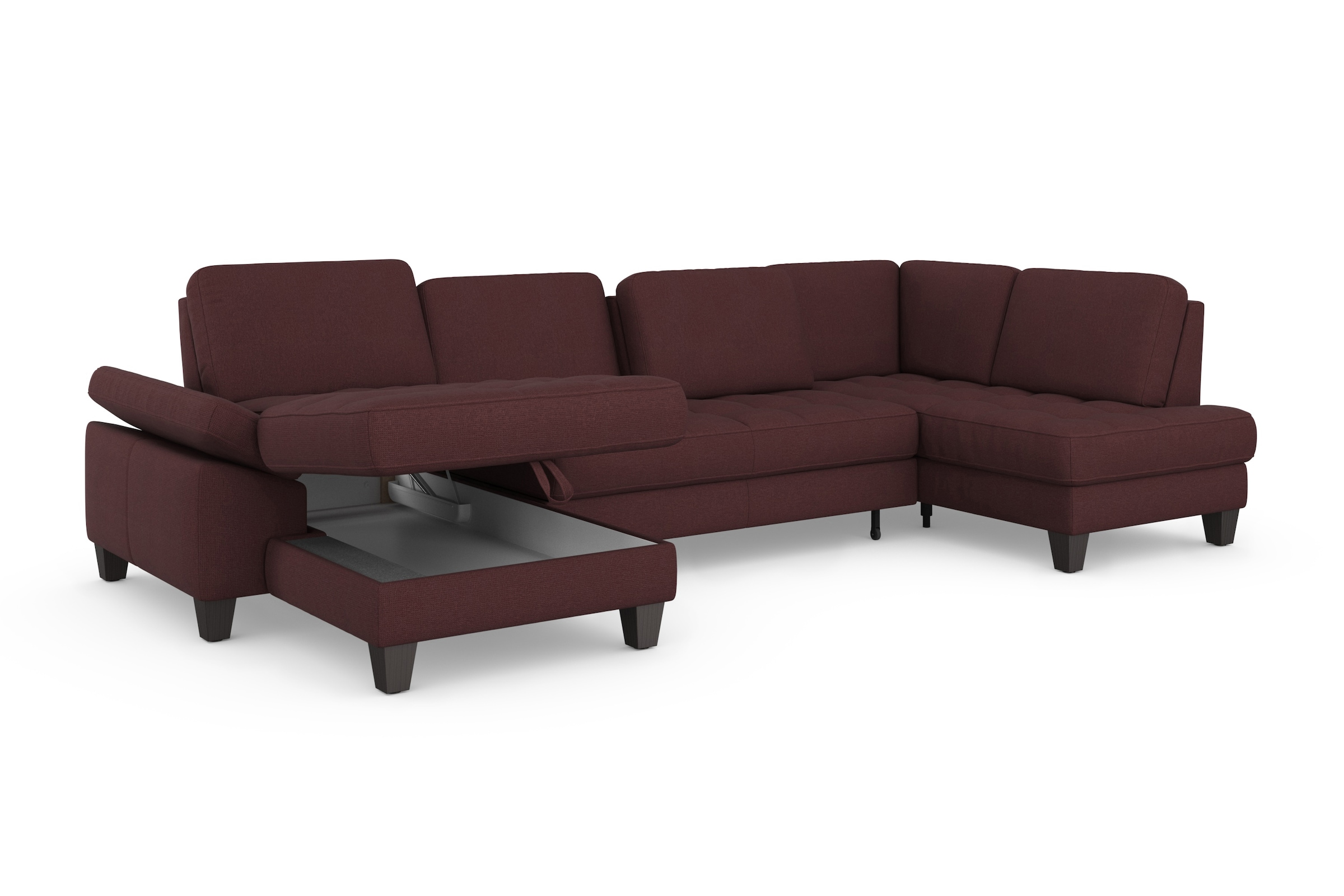 sit&more Wohnlandschaft »Westham U-Form«, wahlweise mit Bettfunktion, Bettkasten, Sitztiefenverstellung