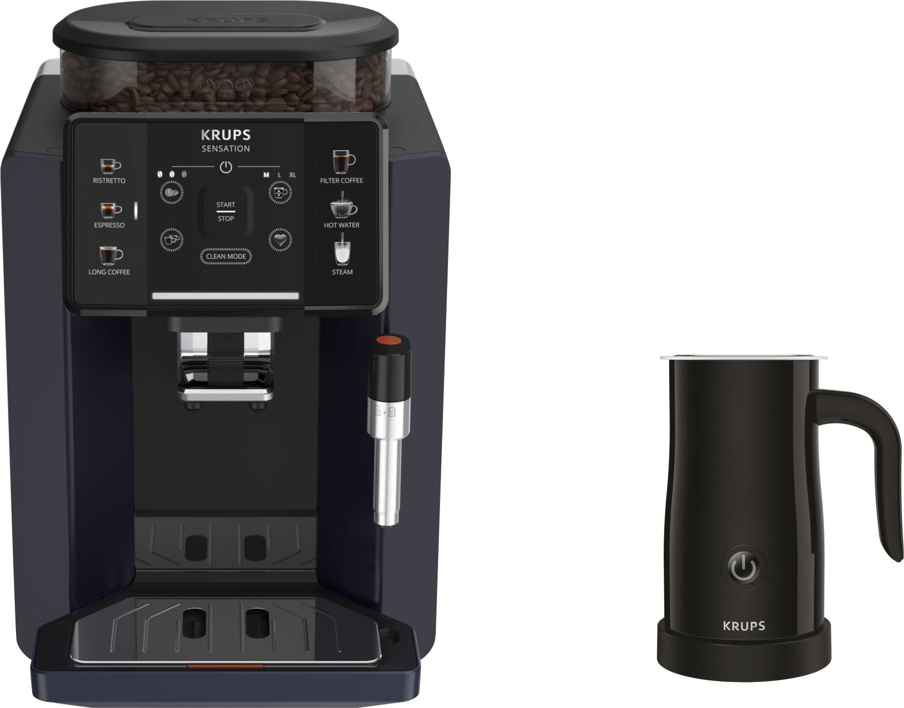 Krups Kaffeevollautomat »EA910B.23 Sensation Milk Jahren 3 Wert Krups XXL Garantie 79,99 mit von Bundle«, UVP mit Milchaufschäumer im