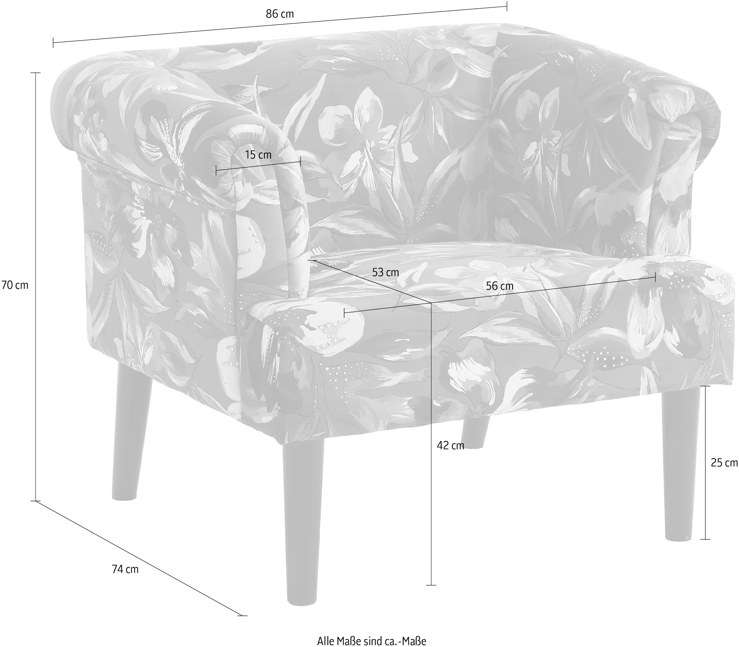 ATLANTIC home collection Sessel »Charlie«, Loungesessel mit Wellenunterfederung