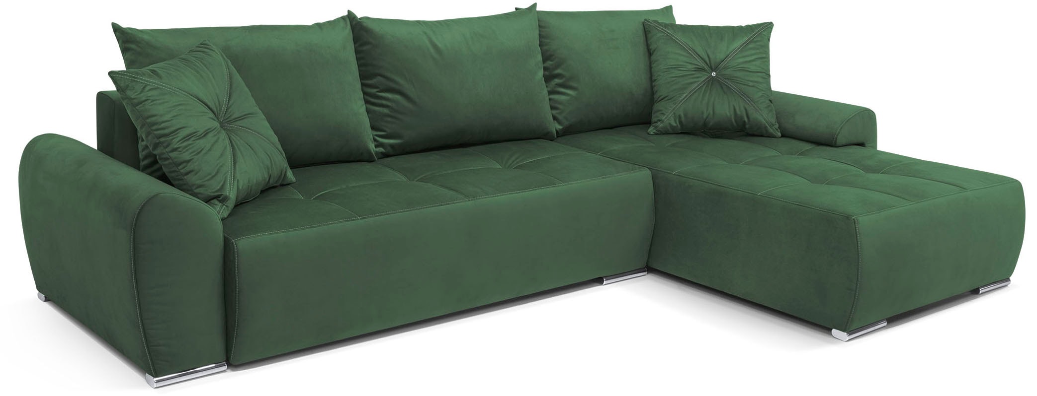 COLLECTION AB Ecksofa »30 Jahre Jubiläums-Modell Bilbao L-Form«, inkl. Bettfunktion und Bettkasten, Zierkissen mit Strassstein