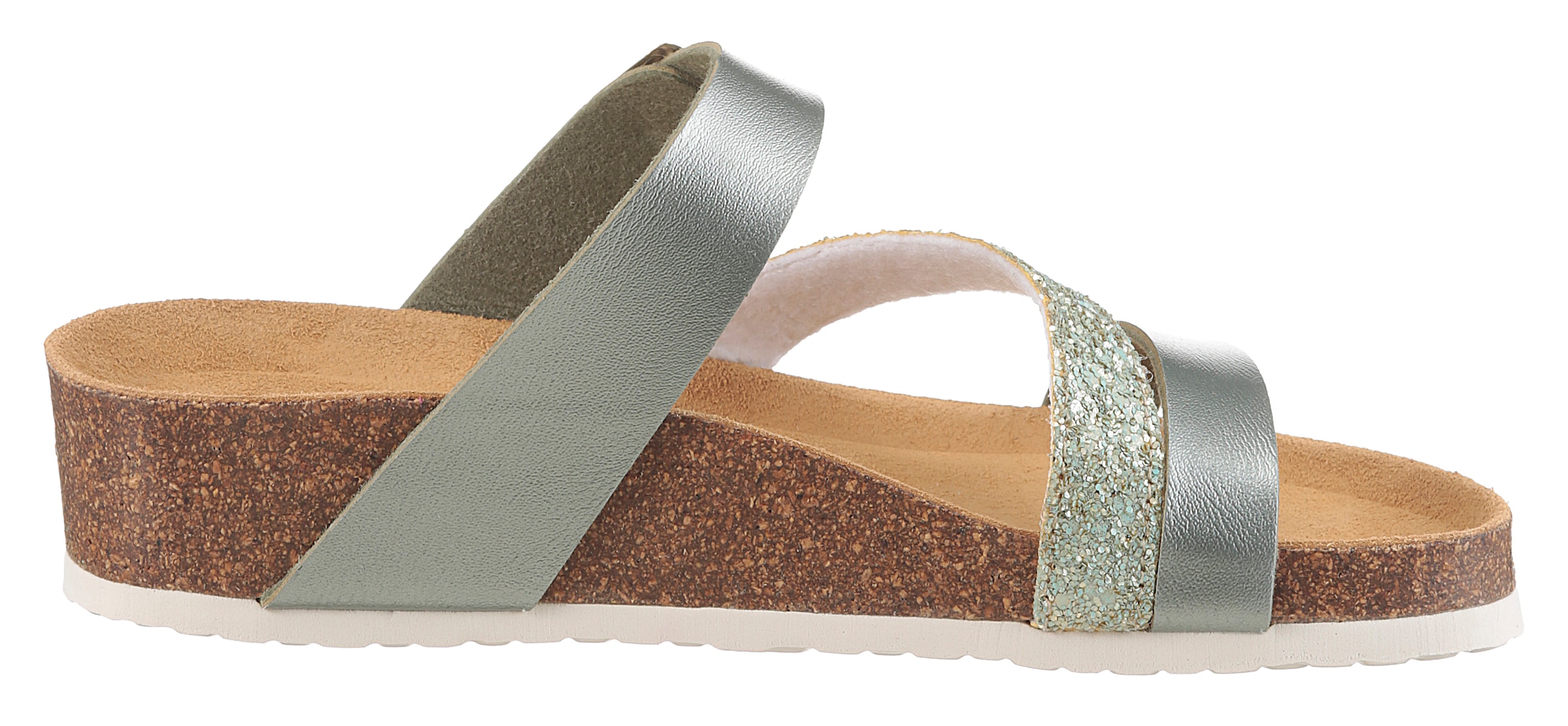 Aniston SHOES Keilpantolette, Sommerschuh, Strandschuh, Hausschuh, Glitter - NEUE KOLLEKTION
