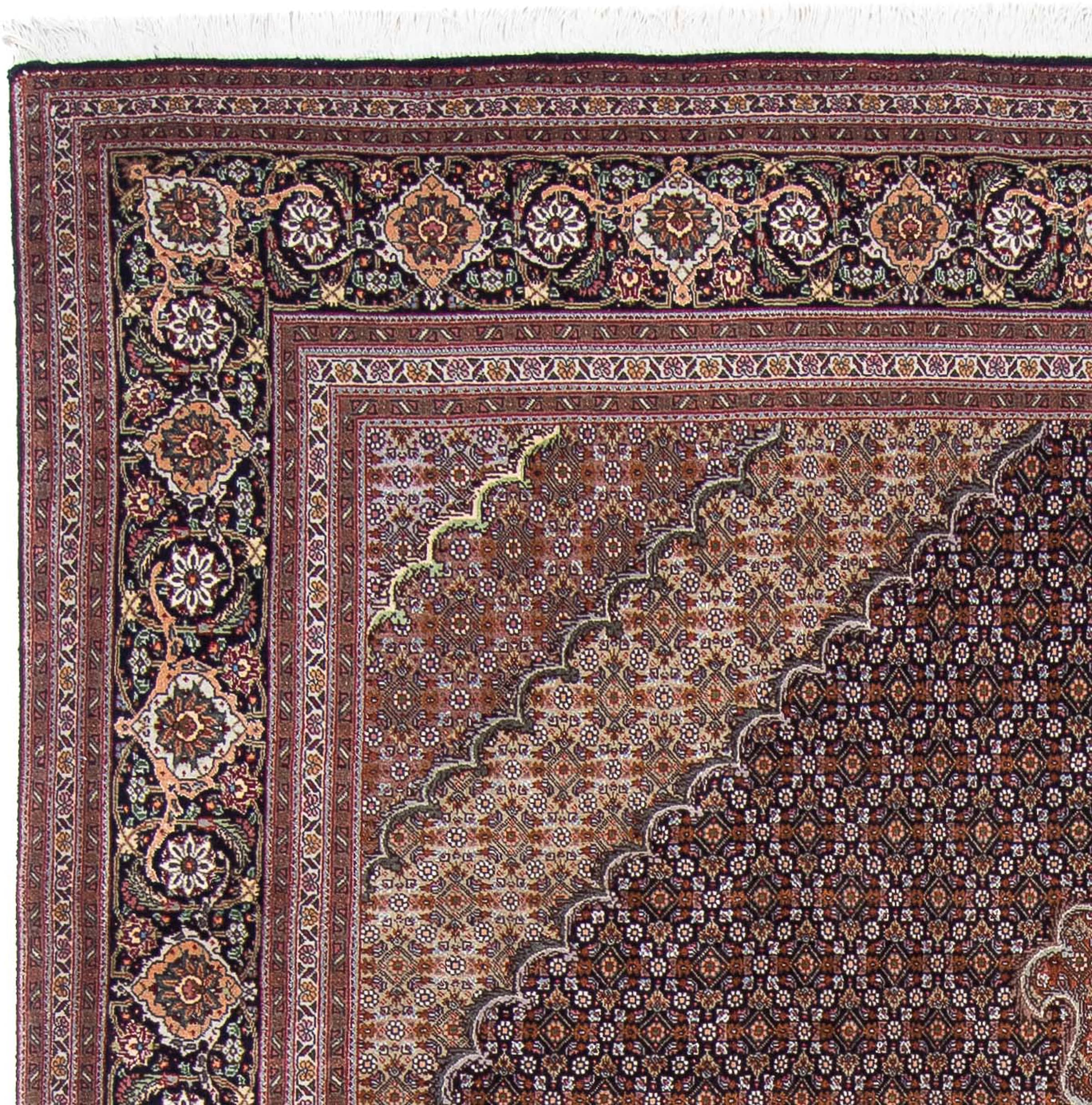 morgenland Orientteppich »Perser - Täbriz - 298 x 198 cm - dunkelblau«, rechteckig, Wohnzimmer, Handgeknüpft, Einzelstück mit Zertifikat