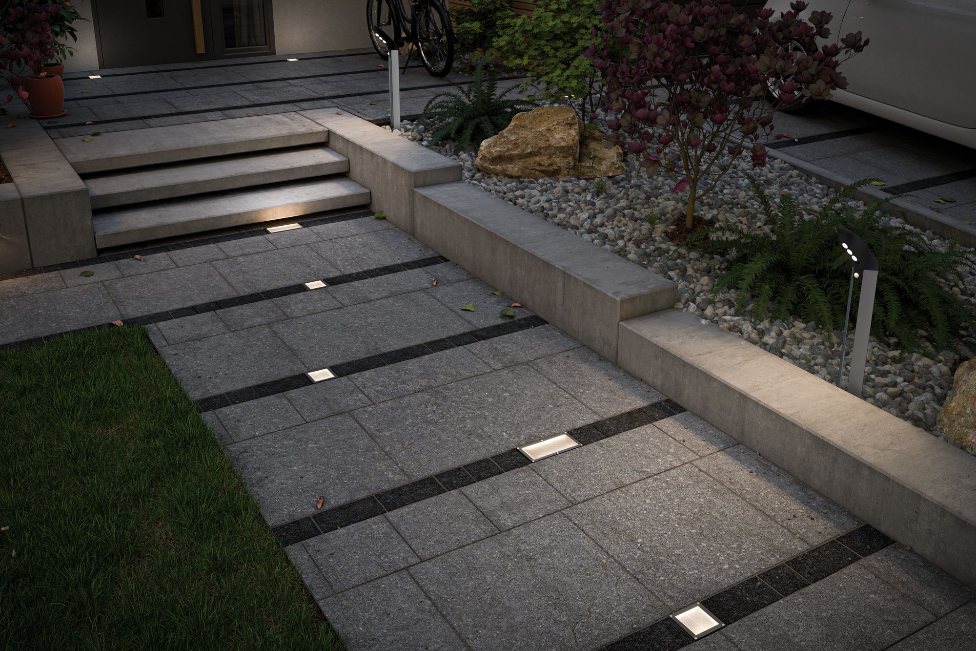 Paulmann LED Einbauleuchte »Cube«, 1 flammig, Leuchtmittel LED-Board | LED fest integriert, LED-Board, Bodeneinbauleuchten-Set, Solar, Edelstahl