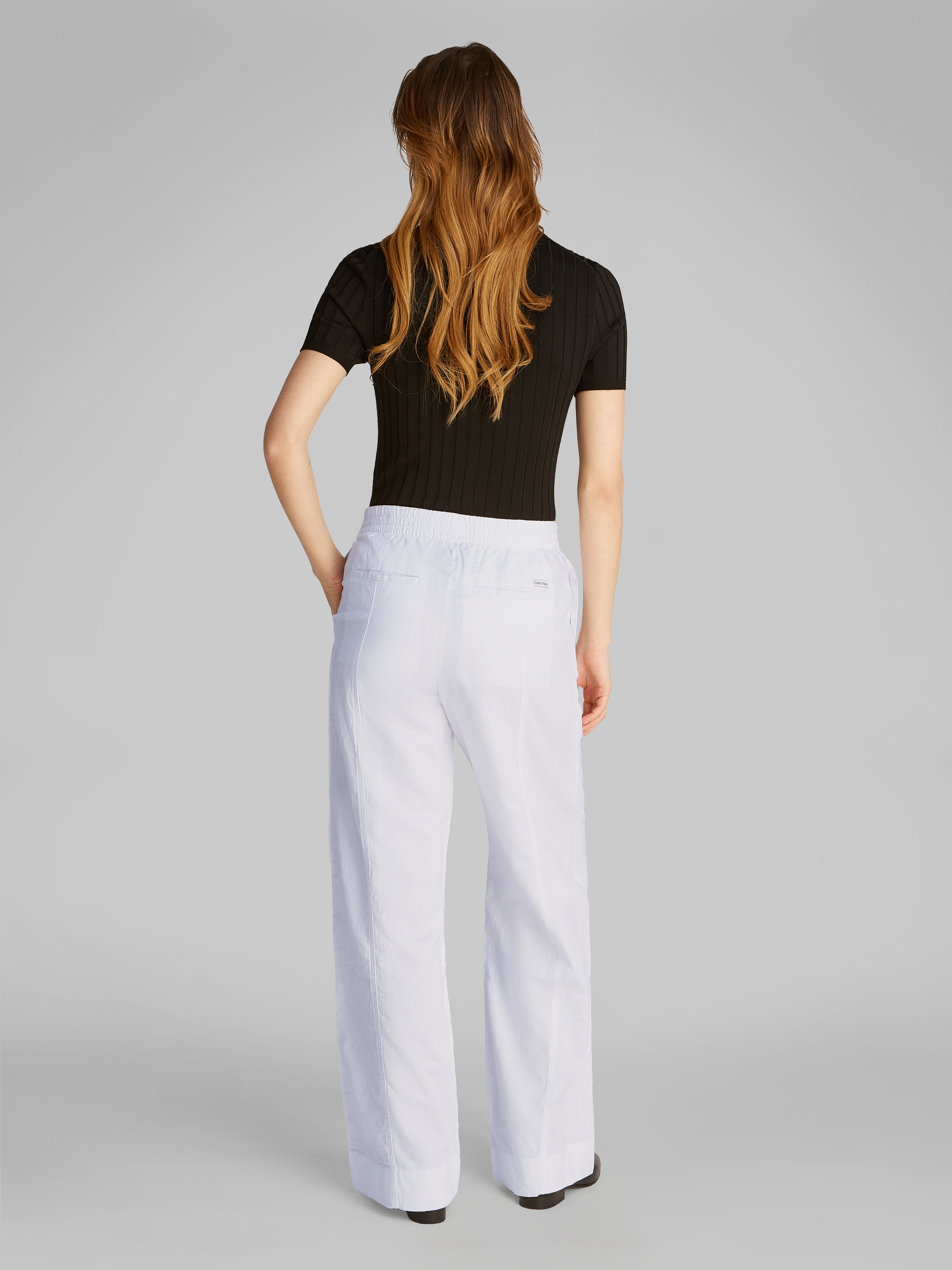 Calvin Klein Jeans Leinenhose »SOFT LINEN PANT«, mit Logo-Label