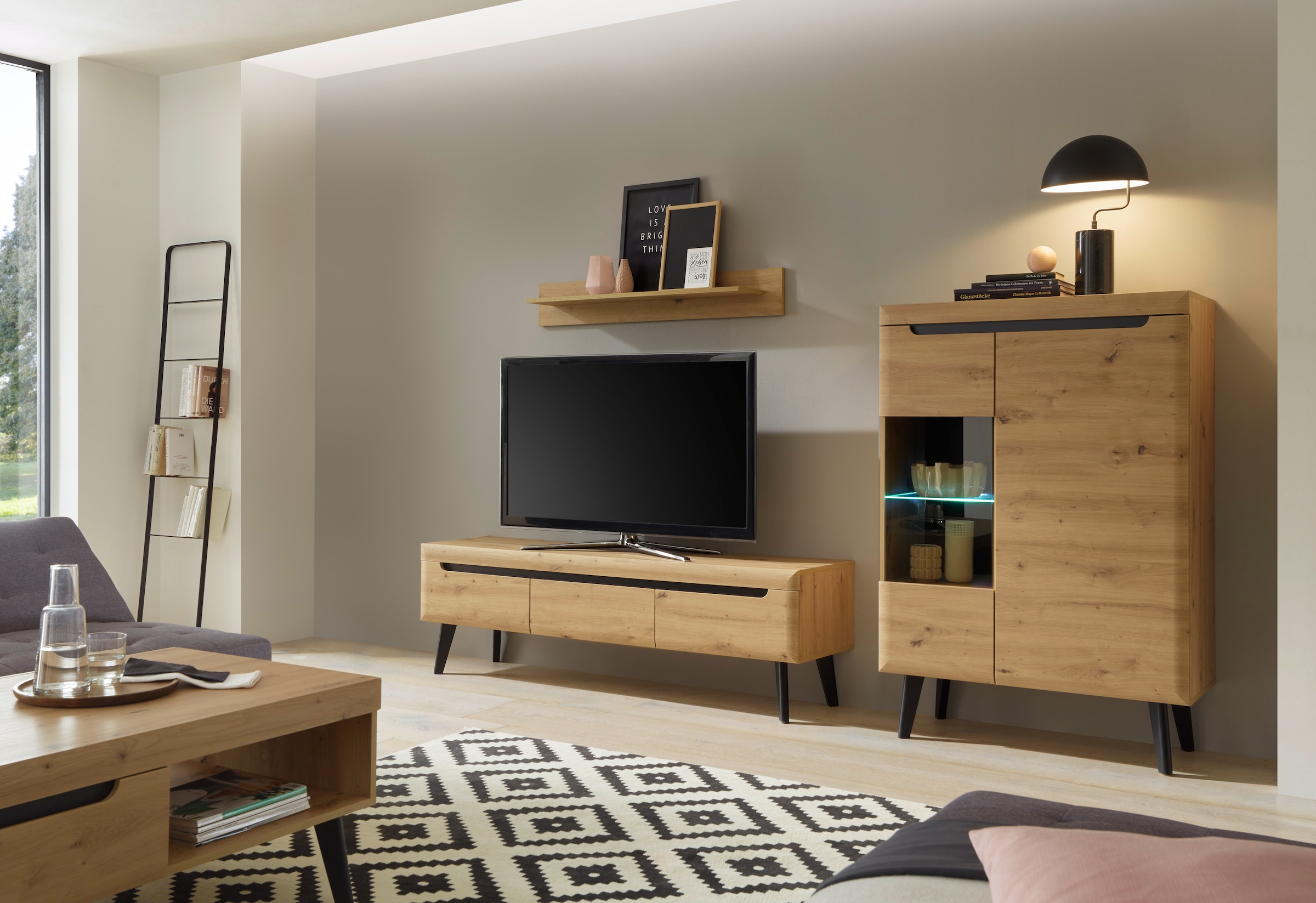 Home affaire Wohnwand »Torge, Anbauwand, Schrankwand, Mediawand, Wohnzimmer-Set« Set, 3 Stk. tlg.