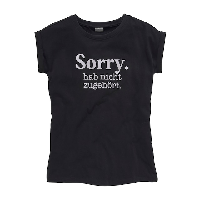 KIDSWORLD T-Shirt »Sorry. hab nicht zugehört.«, in weiter legerer Form bei  ♕