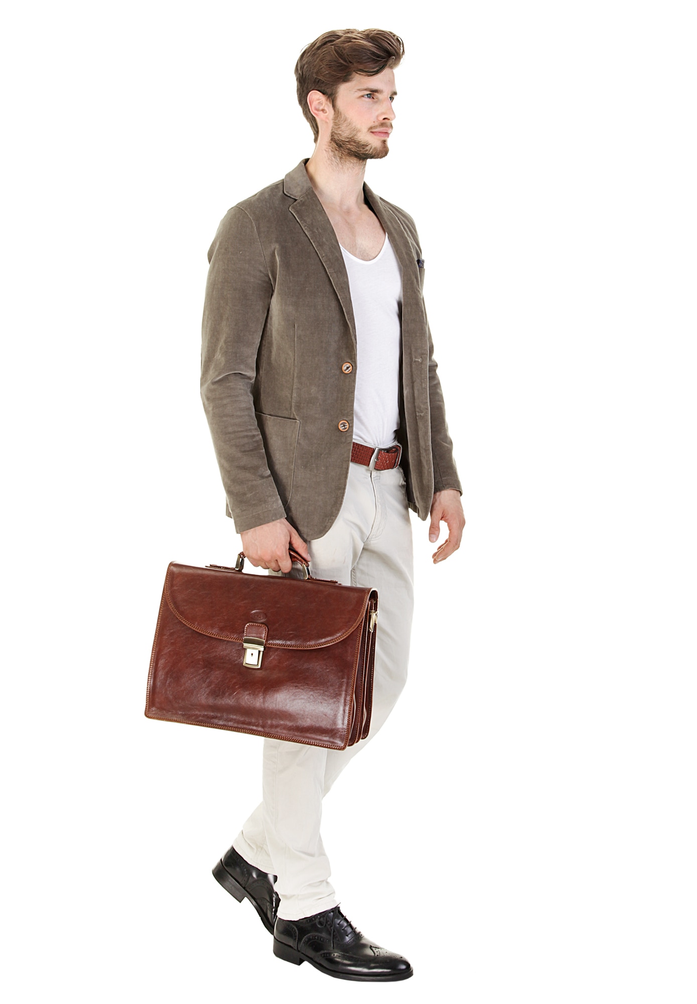 Piké Aktentasche »ARANOVA«, echt Leder, Made in Italy