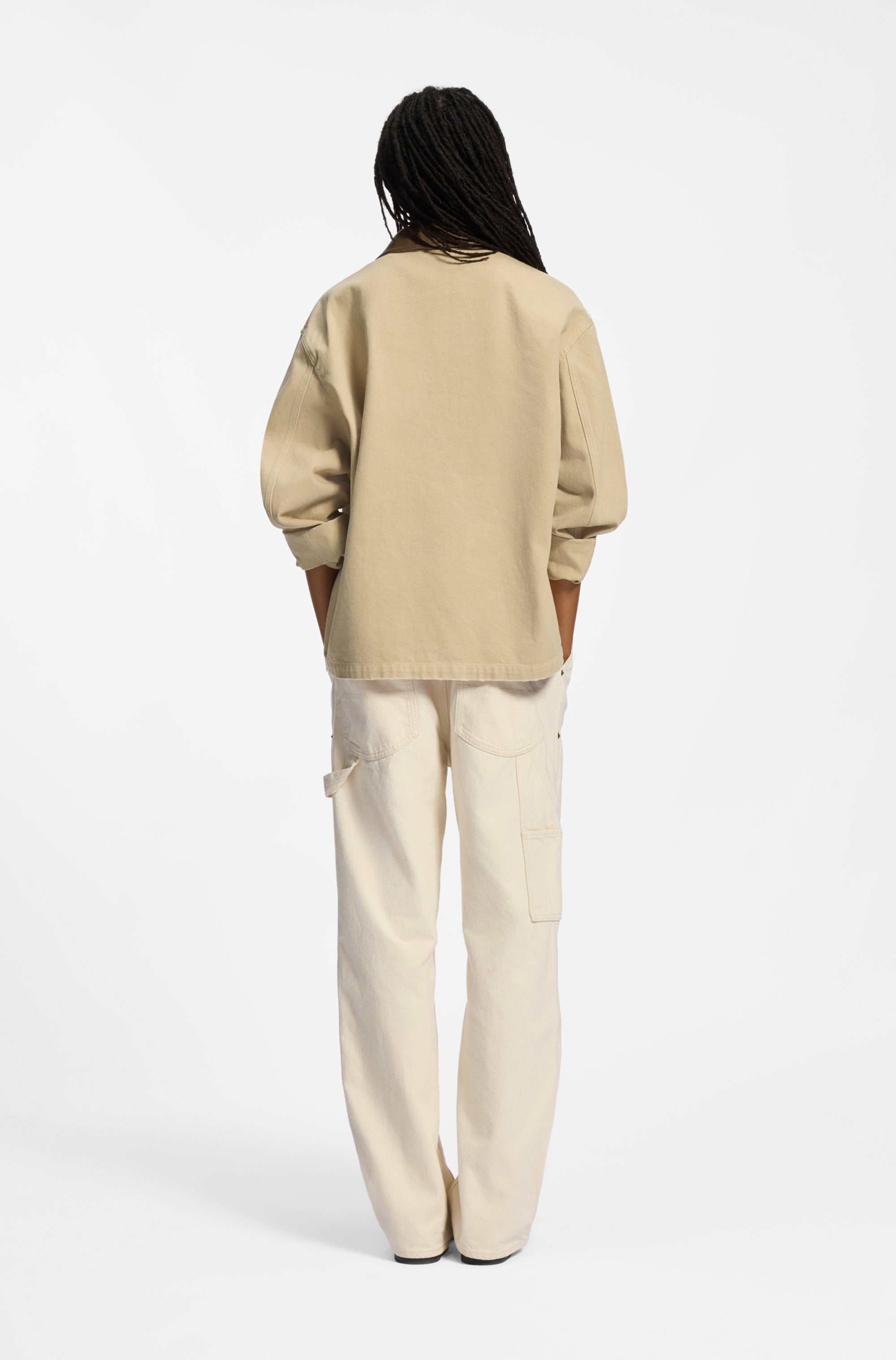 HUGO Blue Hemdjacke »Flimane« mit Kontrastkragen, oversize