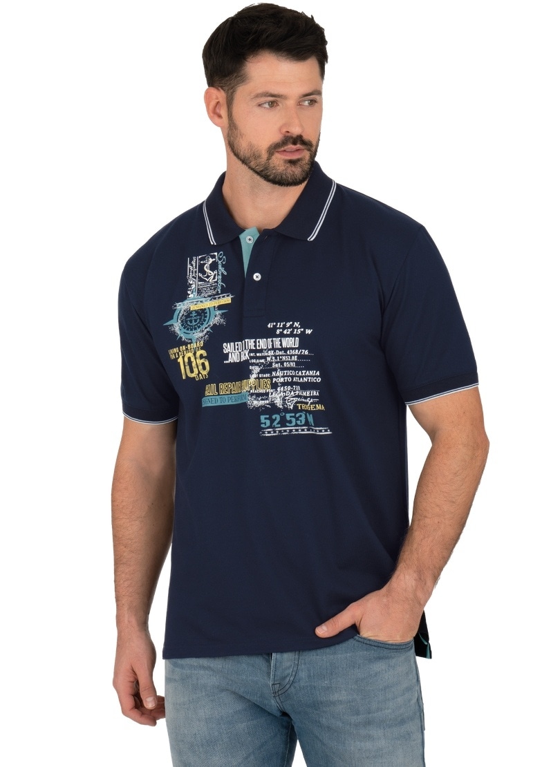 Druckmotiv« Poloshirt mit Poloshirt Trigema »TRIGEMA maritimem bei