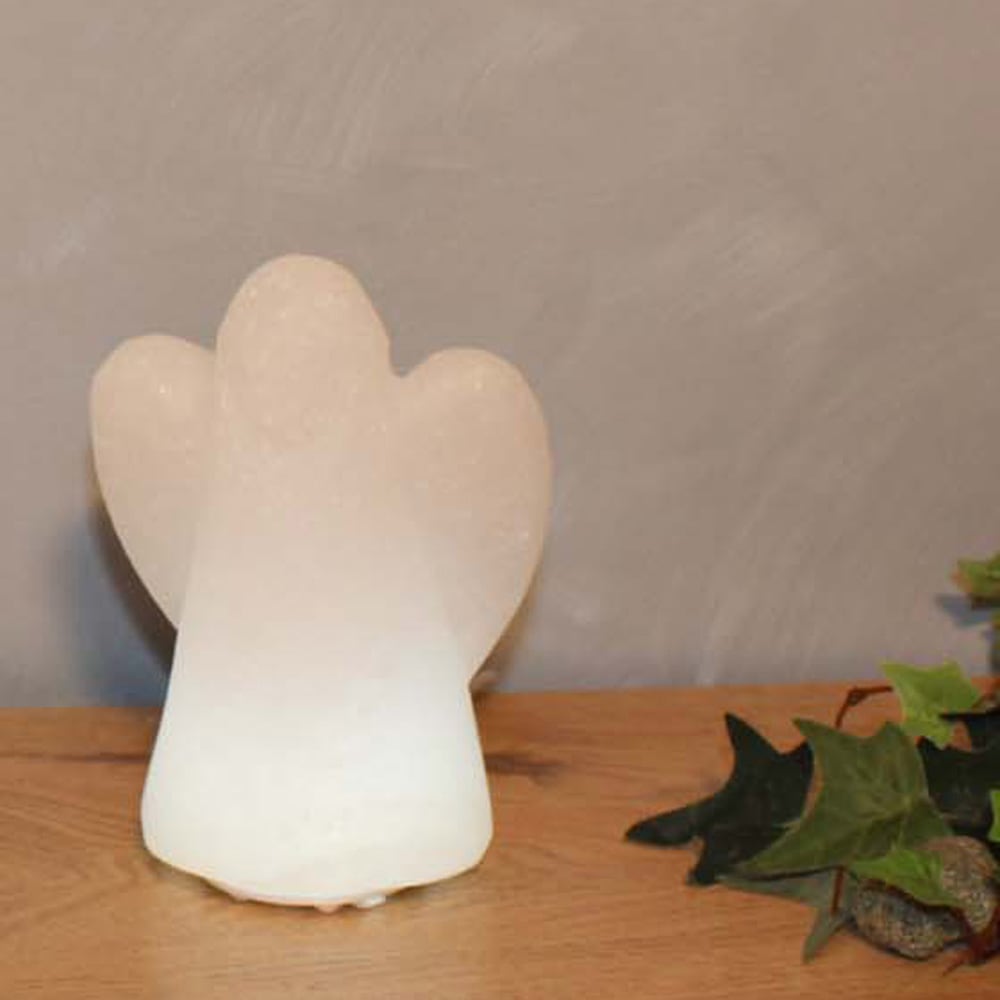 HIMALAYA SALT DREAMS Salzkristall-Tischlampe »Engel«, Leuchtmittel LED-Modul | LED wechselbar, Handgefertigt aus Salzkristall - jeder Stein ein Unikat, H: ca.13 cm