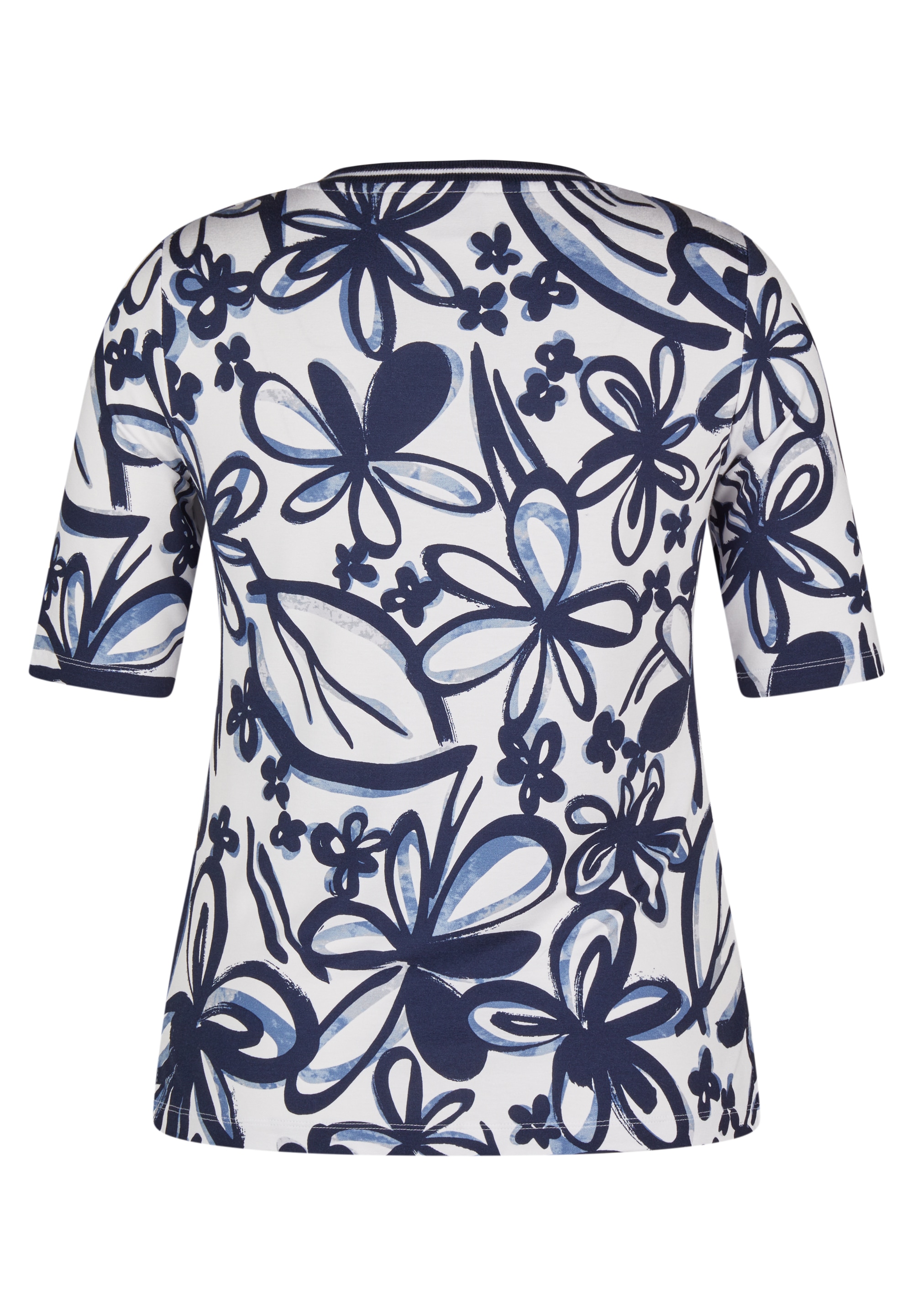 Rabe Rundhalsshirt, mit floralem Muster