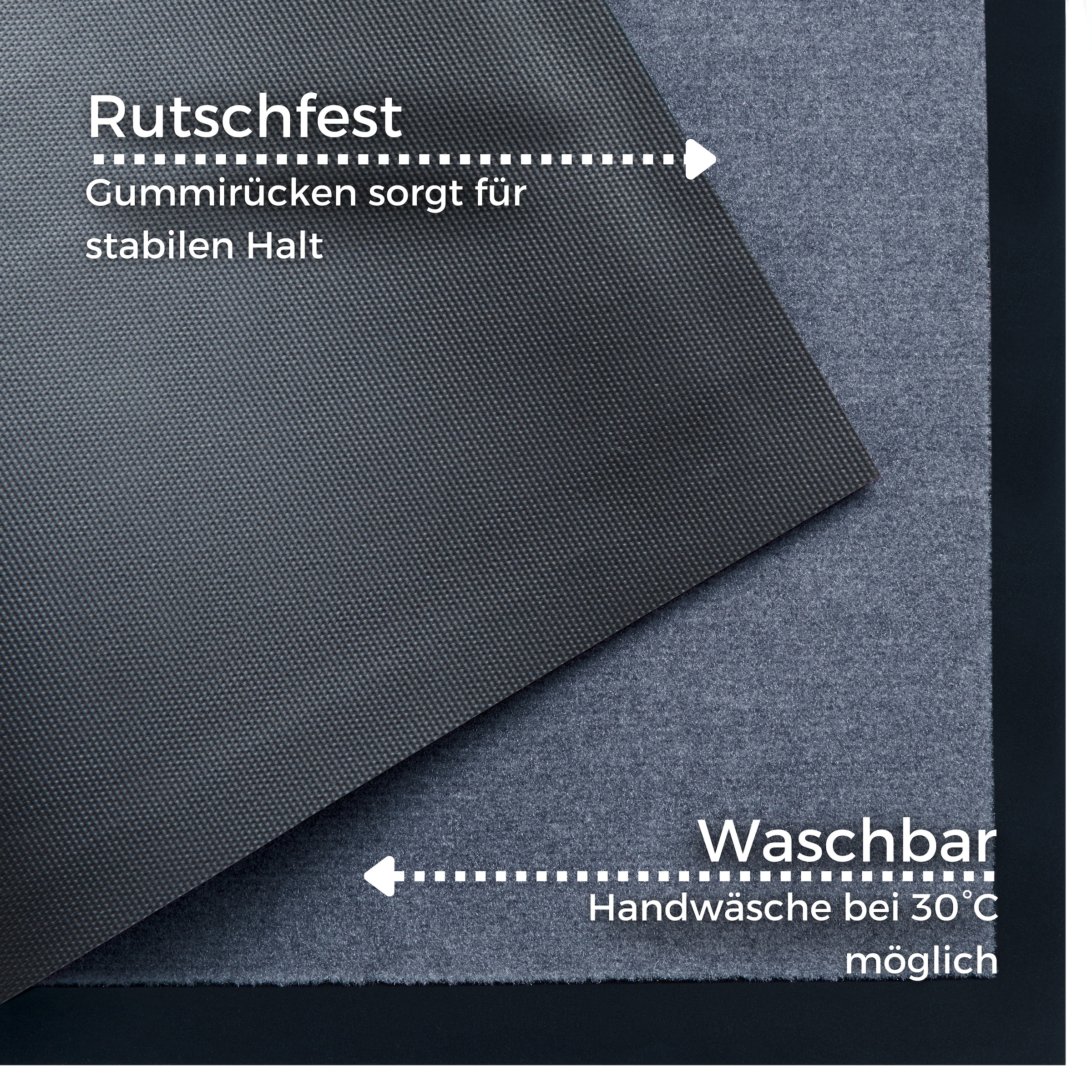my home Fußmatte »Magne«, rechteckig, 5 mm Höhe, Schmutzfangmatte, Türmatte, In- und Outdoor, Schrift, Läufer, waschbar