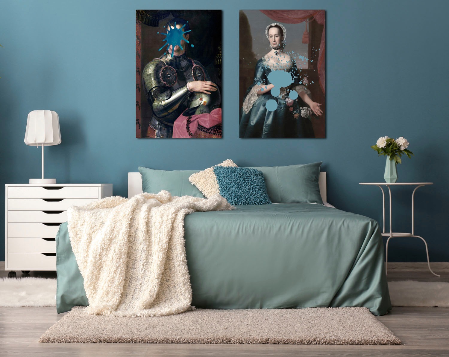 queence Acrylglasbild »Frau mit Farbklecks«, Kunst-Gemälde-Frau-Bilder von Frauen-Historische Persönlichkeiten-Formen, Fine Art-Print in Galeriequalität