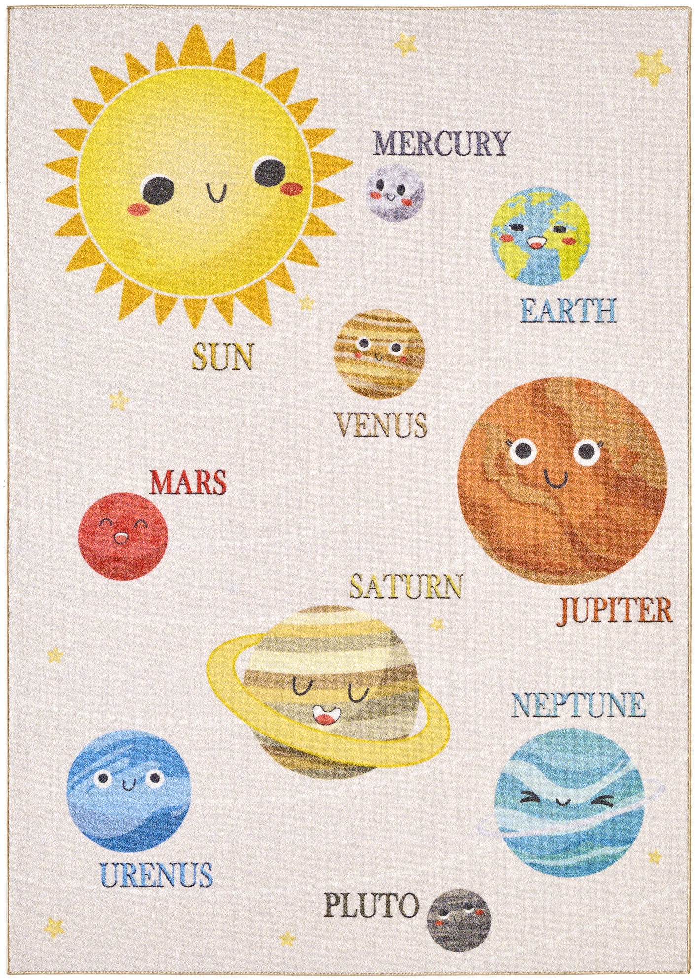 Ayyildiz Teppiche Kinderteppich »PLAY 2019« rechteckig 8 mm Höhe rutschhemmend, Motiv Weltall, Monde, Sonnensystem, Kurzflor