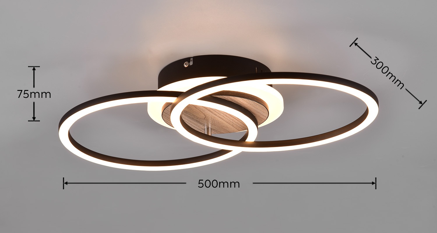 REALITY Leuchten LED Deckenleuchte »GIRO, LED Deckenlampe 25W CCT 2700-6500K dimmbar Fernbedienung Memory«, 1 flammig, Leuchtmittel LED-Board | LED fest integriert, Nachtlicht, dimmen: Wandschalter + Fernbedienung, auch als Wandleuchte