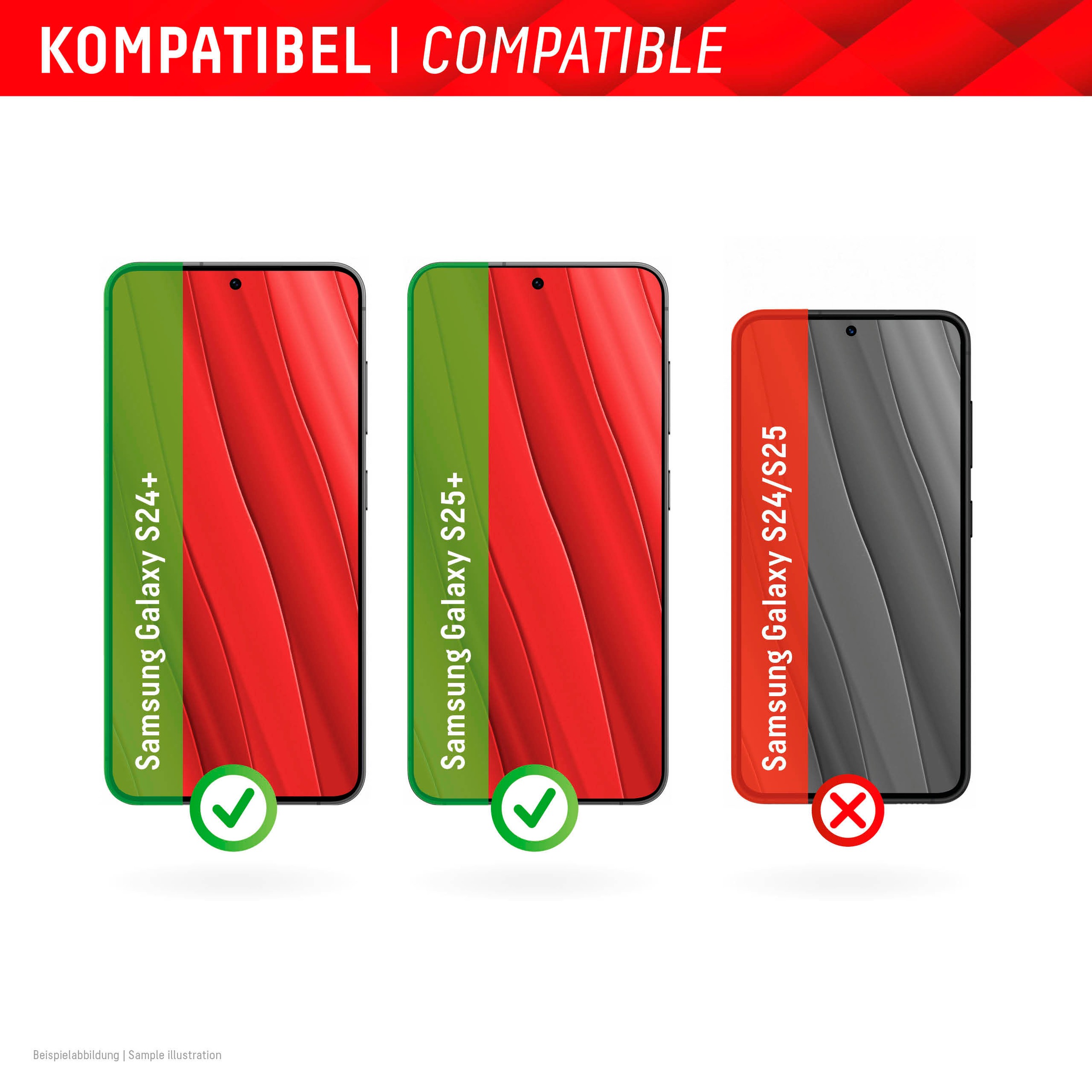 Displex Displayschutzglas »Smart Glass« für Samsung Galaxy S24+;Samsung Galaxy S25+ Displayschutzfolie Displayschutz kratzer-resistent 9H unzerbrechlich