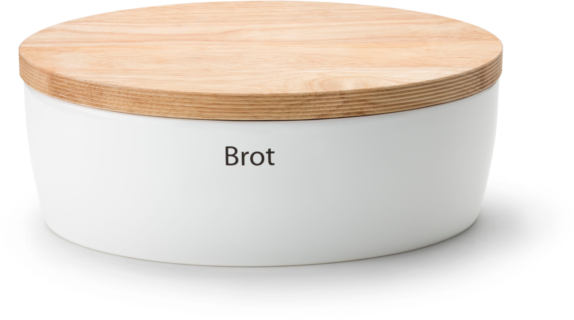 Continenta Brotkasten Brottopf, mit Holzdeckel, auch als Brotschneidbrett nutzbar