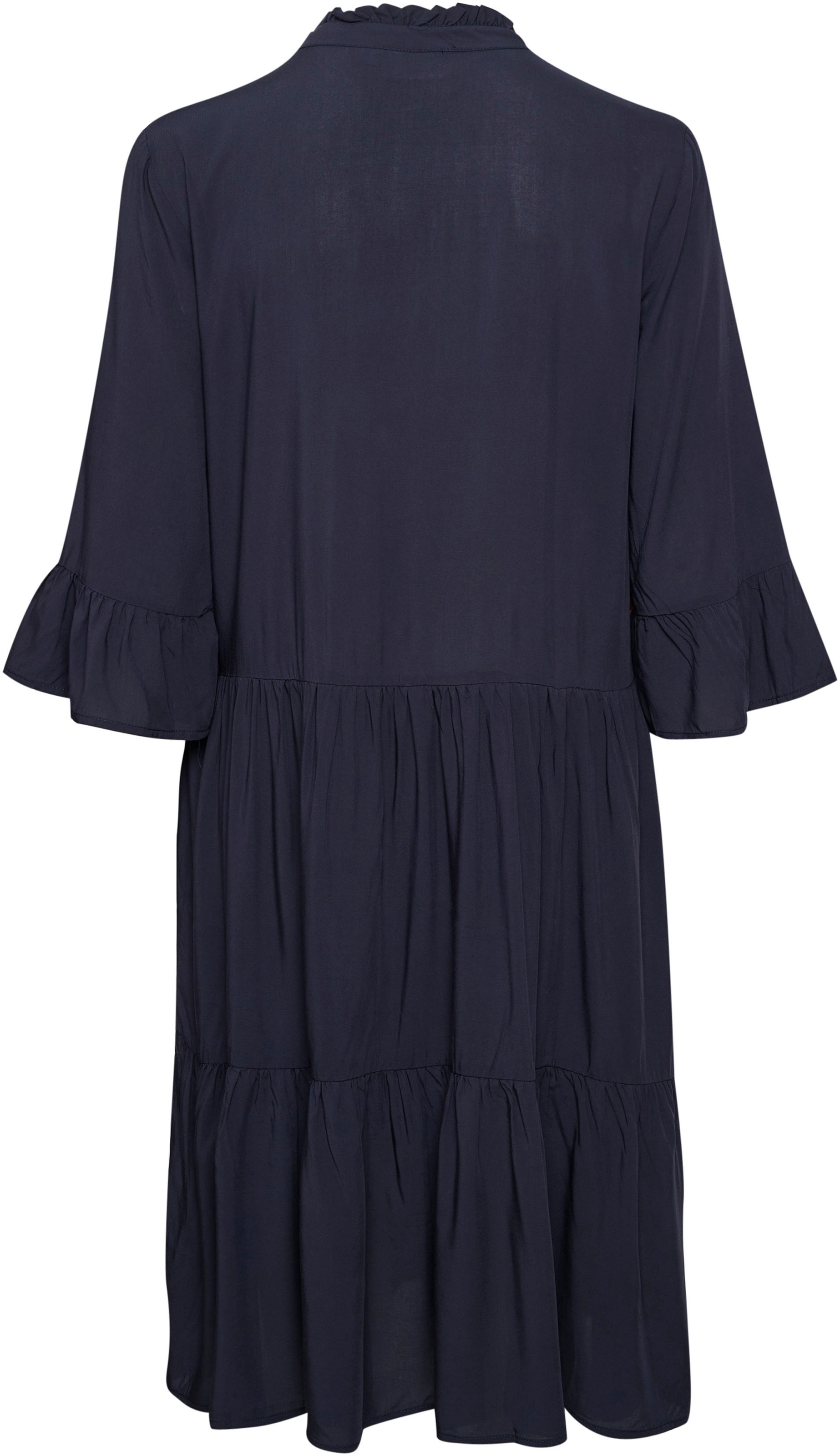 Saint Tropez Blusenkleid »EdaSZ SOLID«, mit Volants und Raffungen, aus leichter Viskose